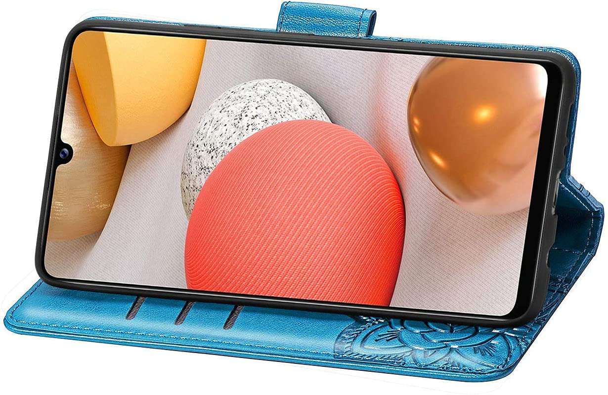 ClickCase Butterfly Series for Redmi 10A Leather Embossing Wallet Flip Case Kick Stand Magnetic Closure Flip Cover for Redmi 10A (Sky Blue) 3