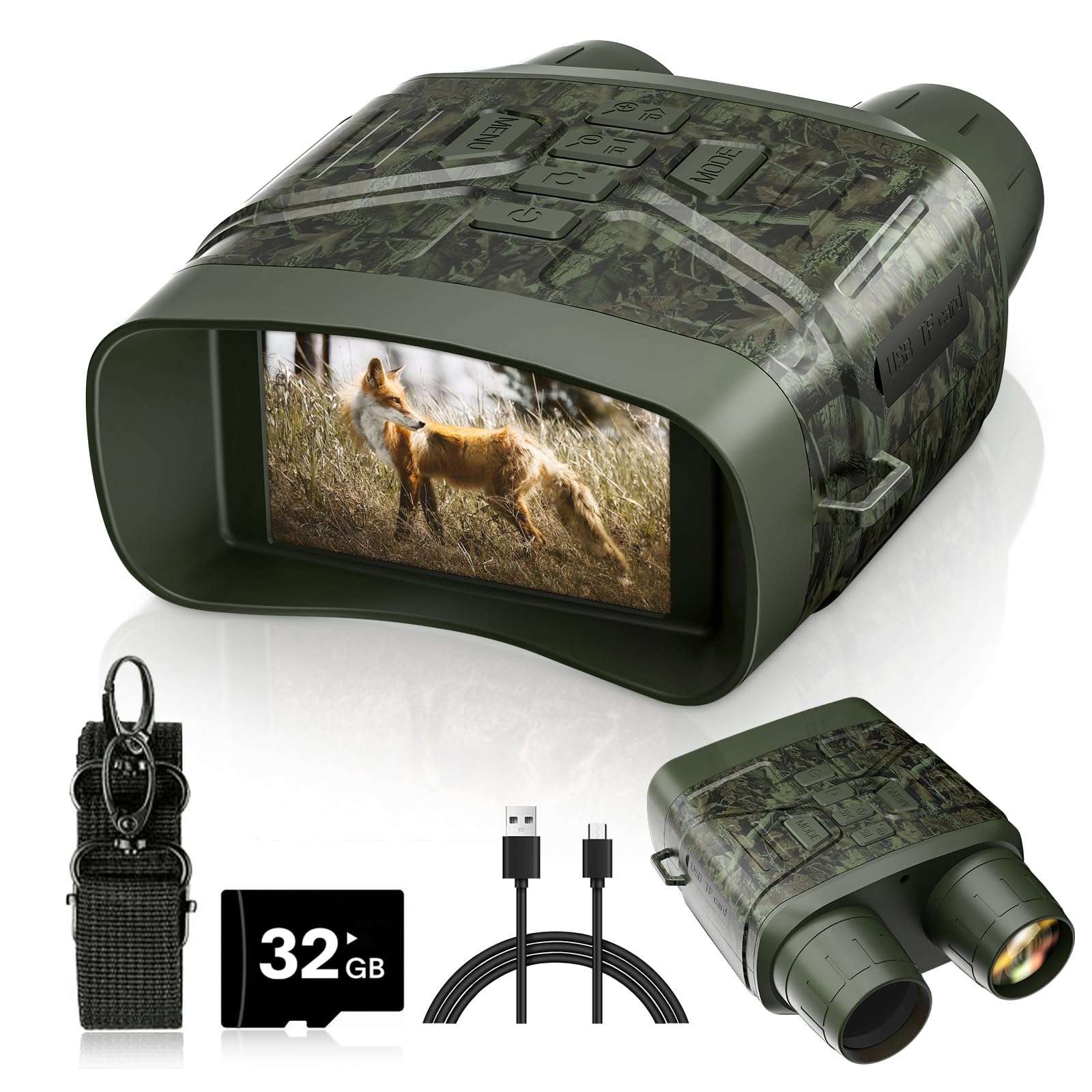 Night Vision Goggles - 4K Night Vision Binoculars for Adults, 3'' HD Screen Binoculars can Save Photo and Video with 32GB TF Card, Camouflage 1