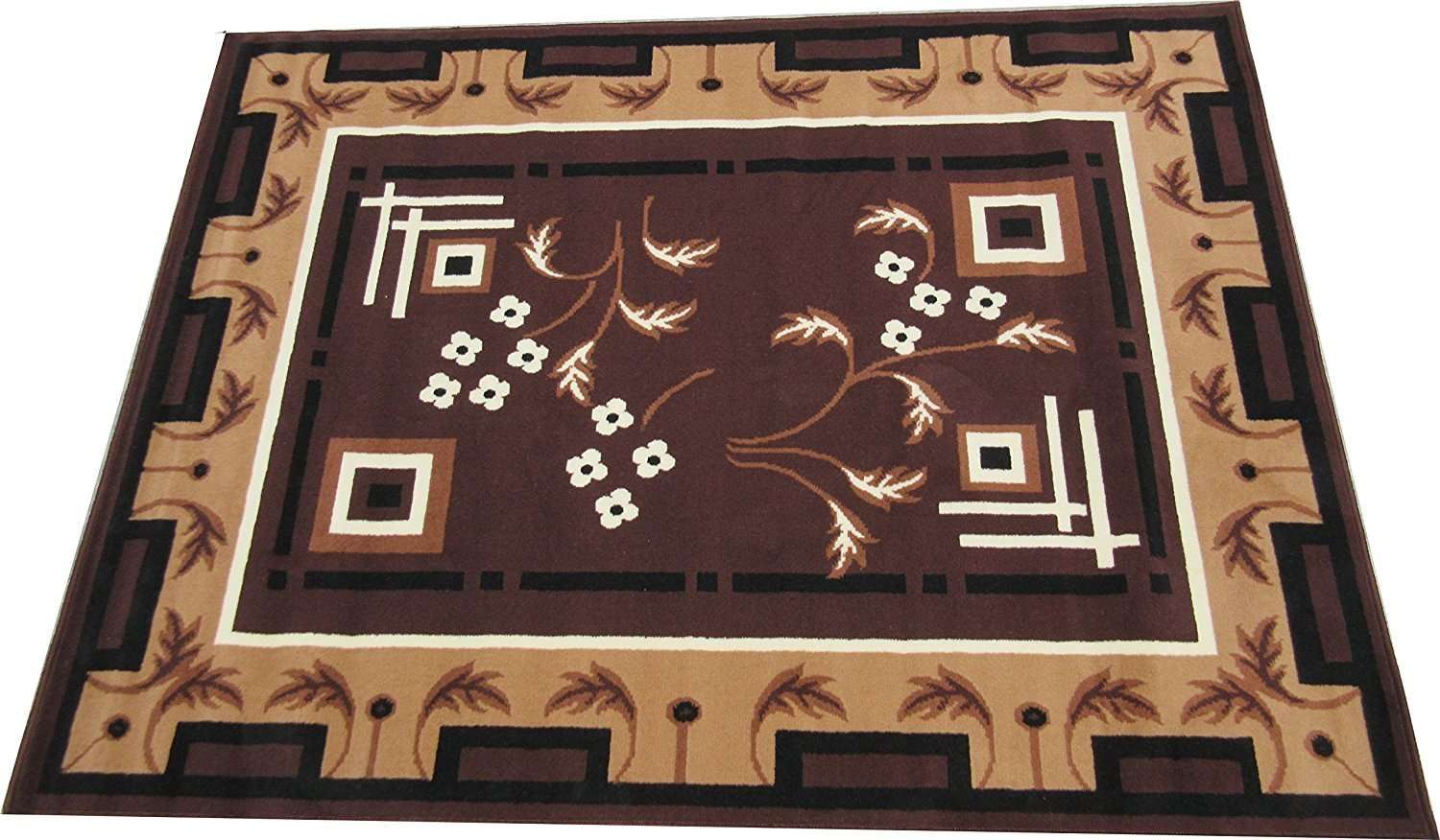 FCARPET TOP Selling Design with Multiple Choice 120X150 CM(4X5 FEET) Brown Multi 3