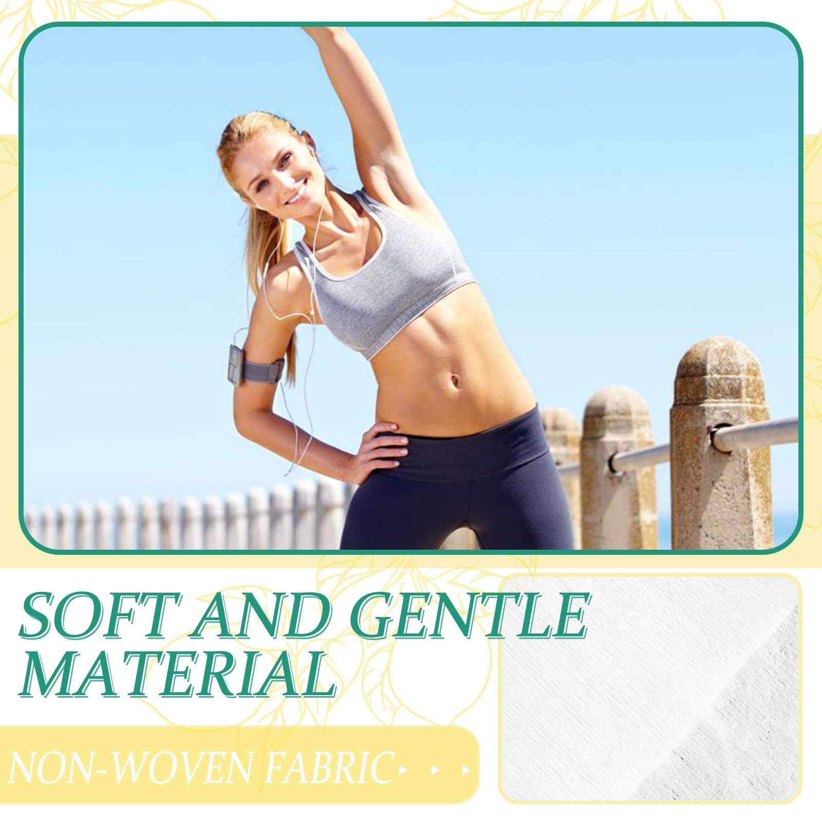 BUAEL 100 pieces of antiperspirant deodorant wipes and body wipes individually wrap underarm underarm sweating Lemon and travel to clean skin for female male teenagers 5