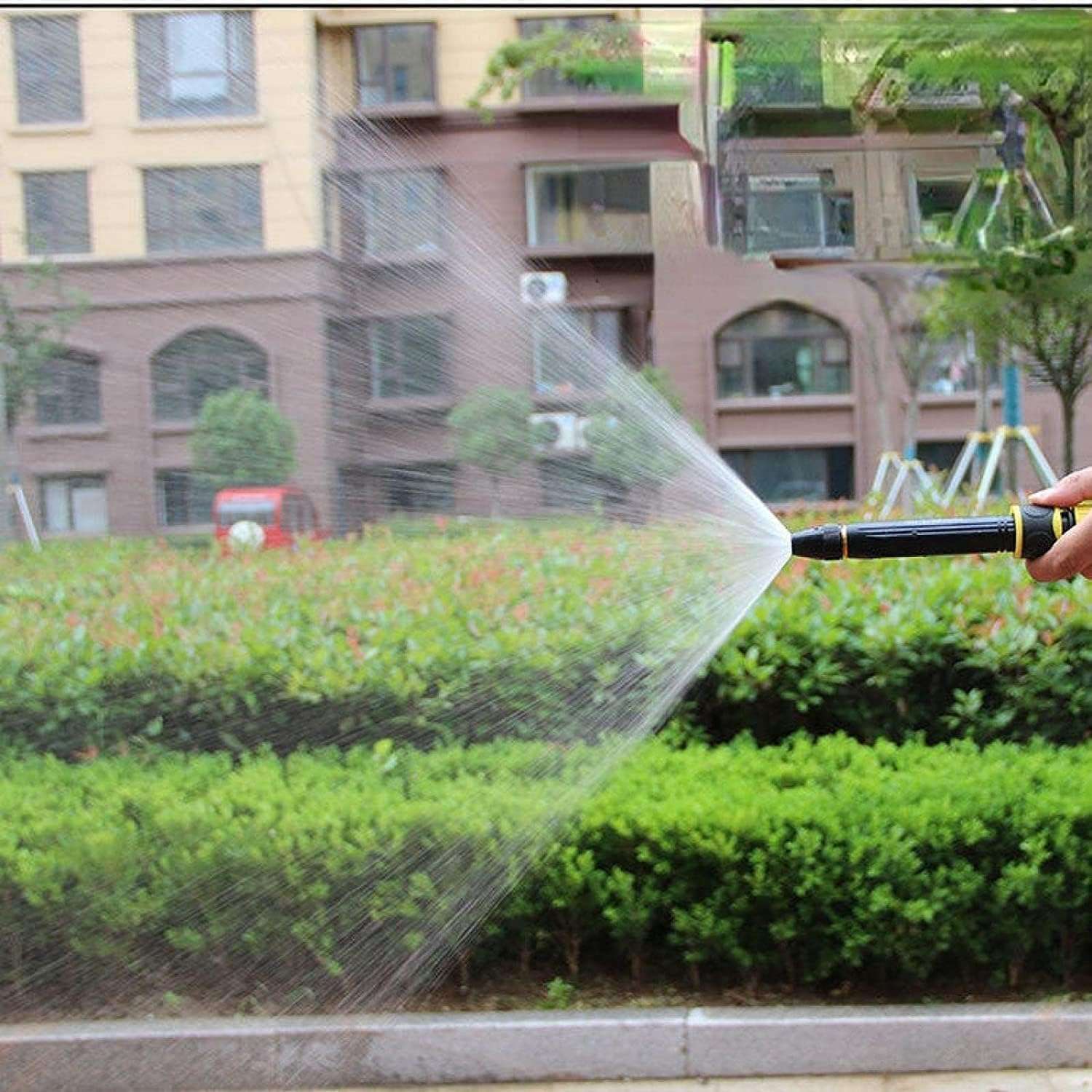 Episkey Heavy Duty 10 Meter Garden Hose | Flexible Expandable WaterPipe with Double Latex Core & Braided Outer Layer | Stainless Metal Spray Nozzle Gun, Tap Connector, 2 Hose Clamps | Leak & Kink free 3