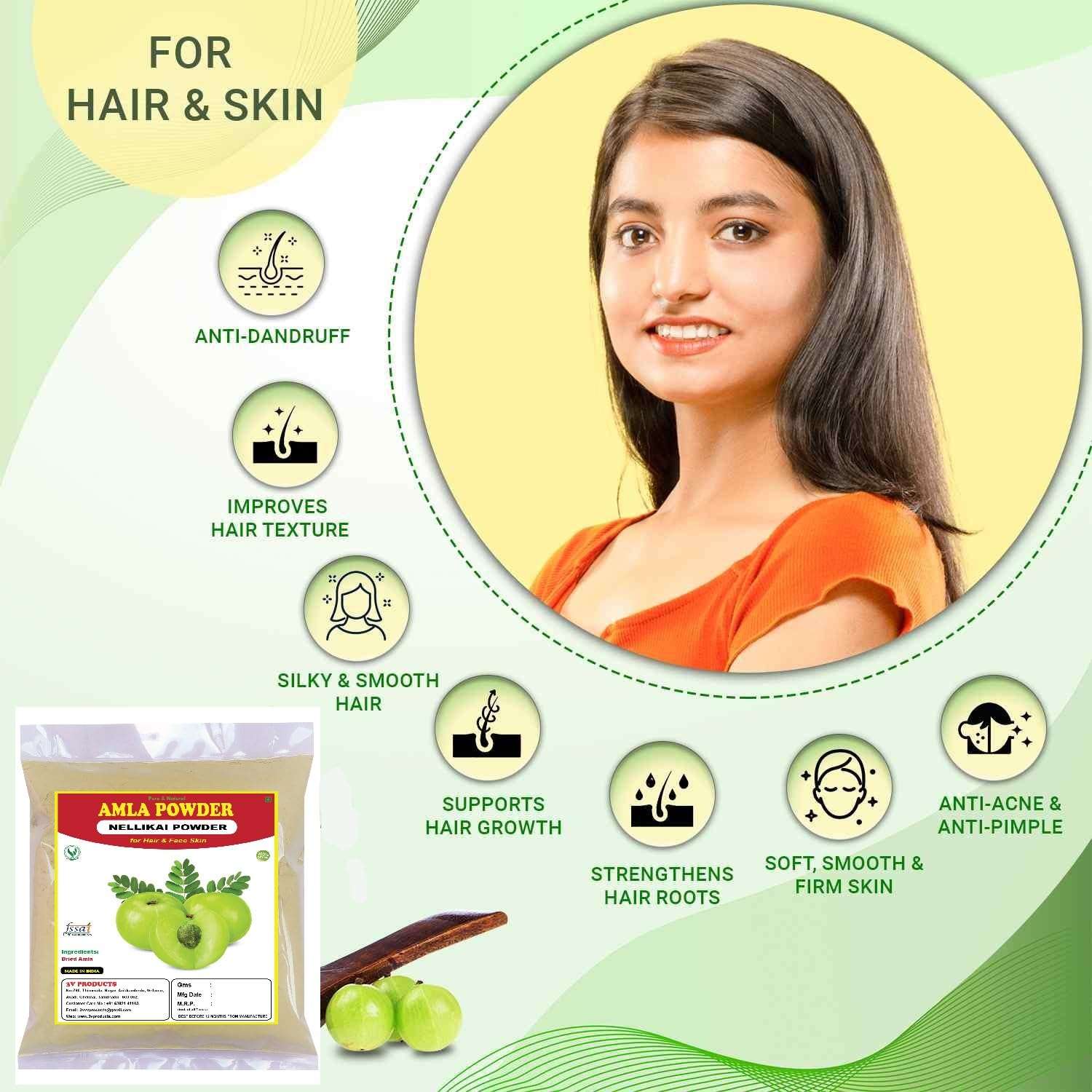 Amla Powder 400g | Nellikai Power | Indian Gooseberry Powder for Face & Hair stronger (Pack 4x100g) 2