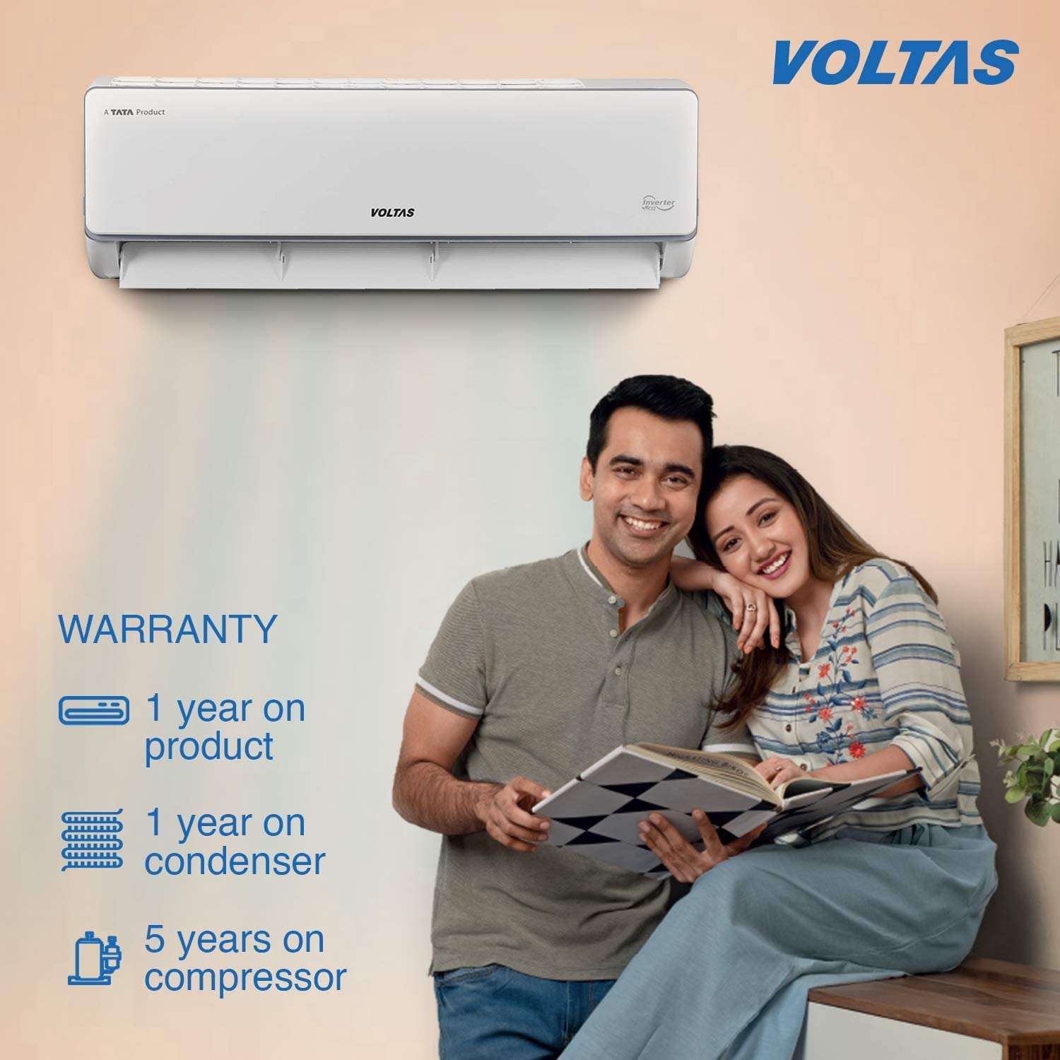 Voltas 1.5 Ton 5 Star Inverter Split AC (Copper 185V PAZS White) 3