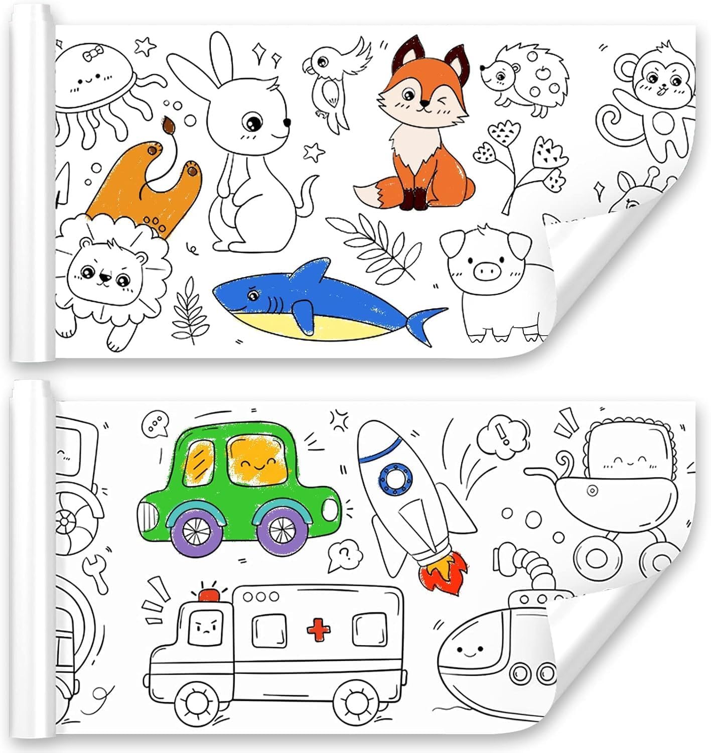 Gopinathecom Drawing Roll for Kids DIY Coloring Paper Roll with Sticker Back Large Ocean Themed Scroll Poster Compatible with Crayons Pencils Markers Art Craft Gift for Children Birthday School Use