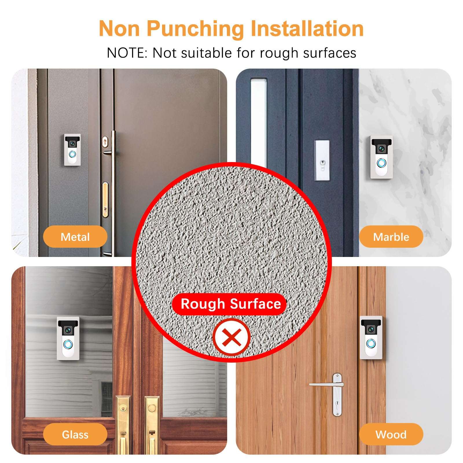 QIBOX Adhesive Video Doorbell Mount Compatible for Ring/Blink Wireless Video Doorbell,No Drill Camera Mount Bracket Cover Holder Corner Kit Accessories (Not Block Doorbell Sensor) 5