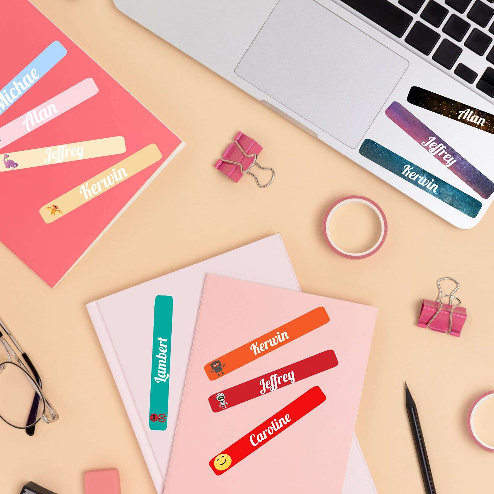 100 Pcs Personalized Labels for Kids School Supplies Waterproof, Custom Name Stickers Kids Labels for Travel, Daycare, Stationery 6