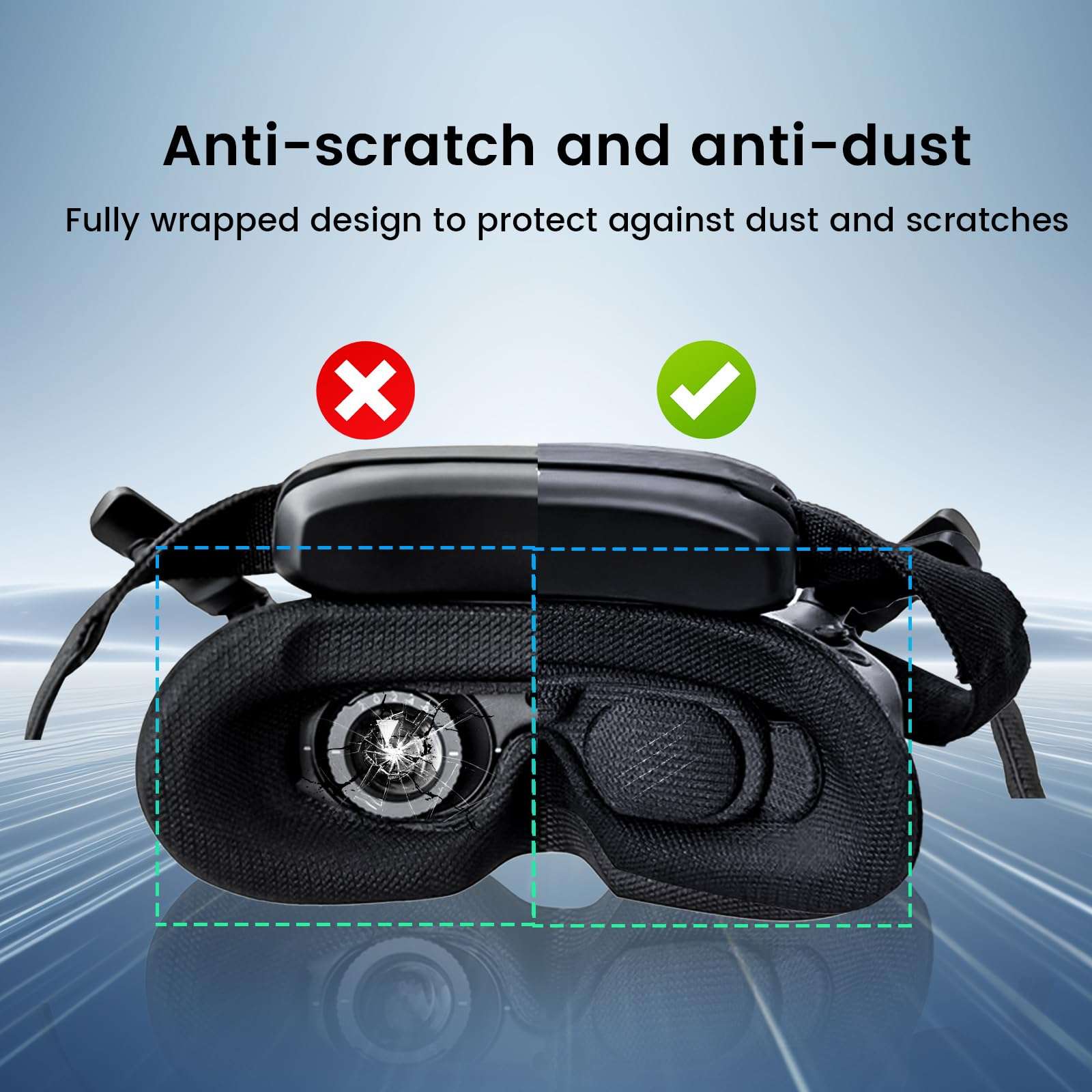 BEHORSE Goggles 3 Lens Protective Cover + Face Pad, Sponge Foam Padding Dustproof Eye Pad for DJI AVATA 2 Goggles 3 Accessories 3