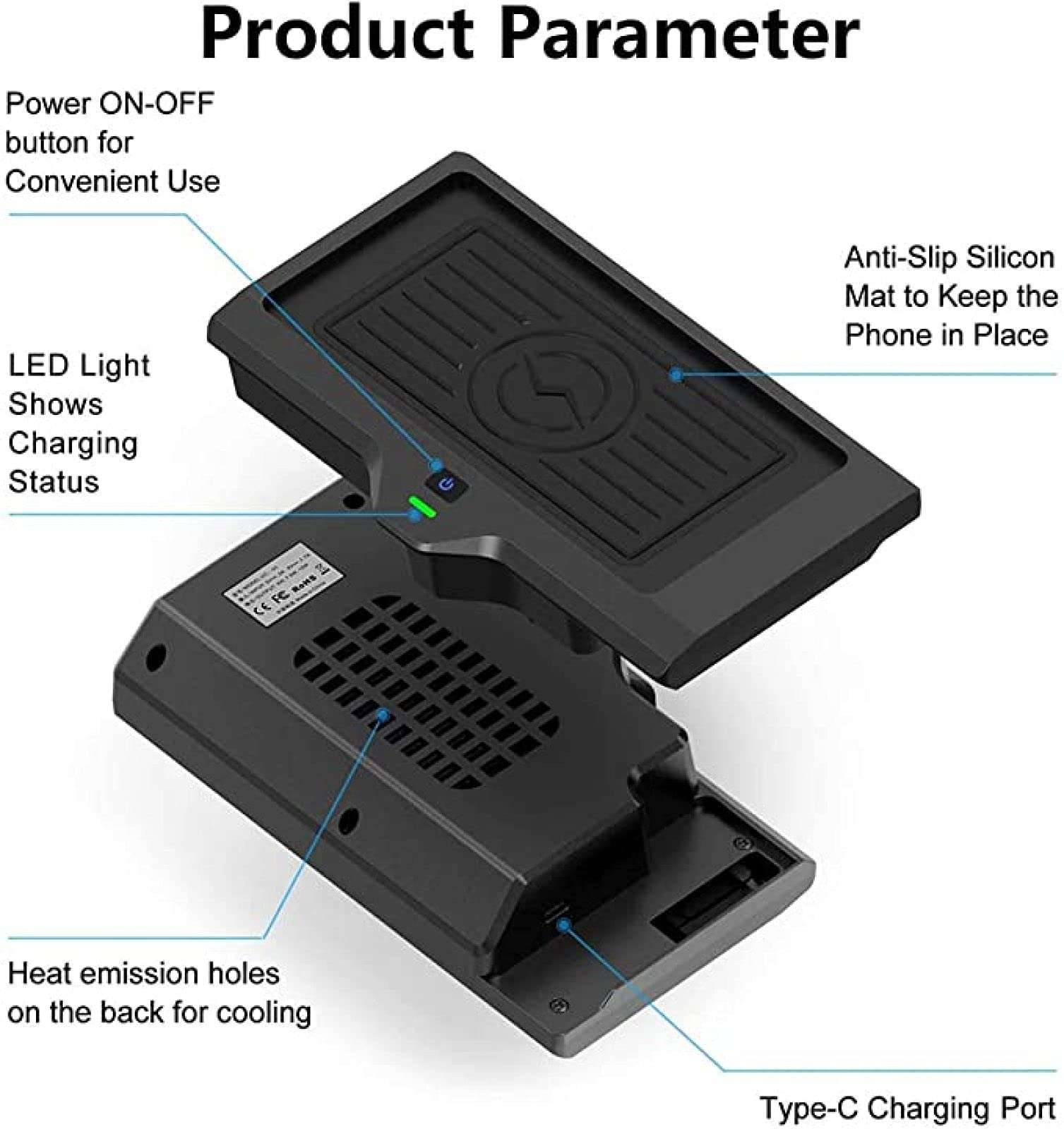 for BW X3 X4 2018-2020 Car Wireless Charging Board Pad,3 Coils Fast Phone Charge Mat Center Console Accessory Panel,Can Be Disassembled and Installed at Will Smart Car Wireless Charger 5