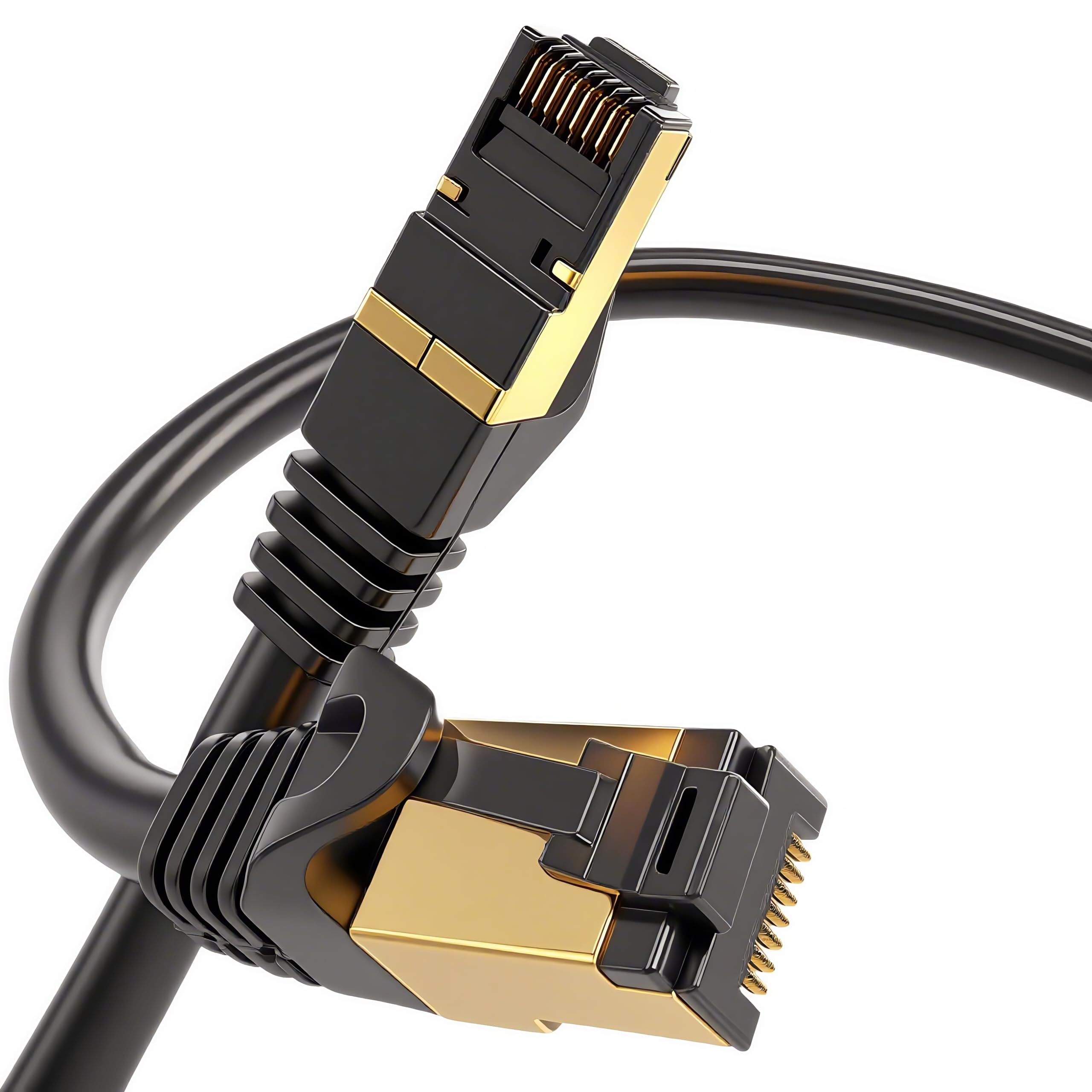 Cat 8 Ethernet Cable （6FT-50FT） 26AWG Ethernet Cable - 2000MHz, Gold Plated RJ45. Heavy Duty, Weatherproof F/FTP, UV Resistant for Router, Modem, PC & Gaming (Indoor/Outdoor) (30FT-CAT8) 1