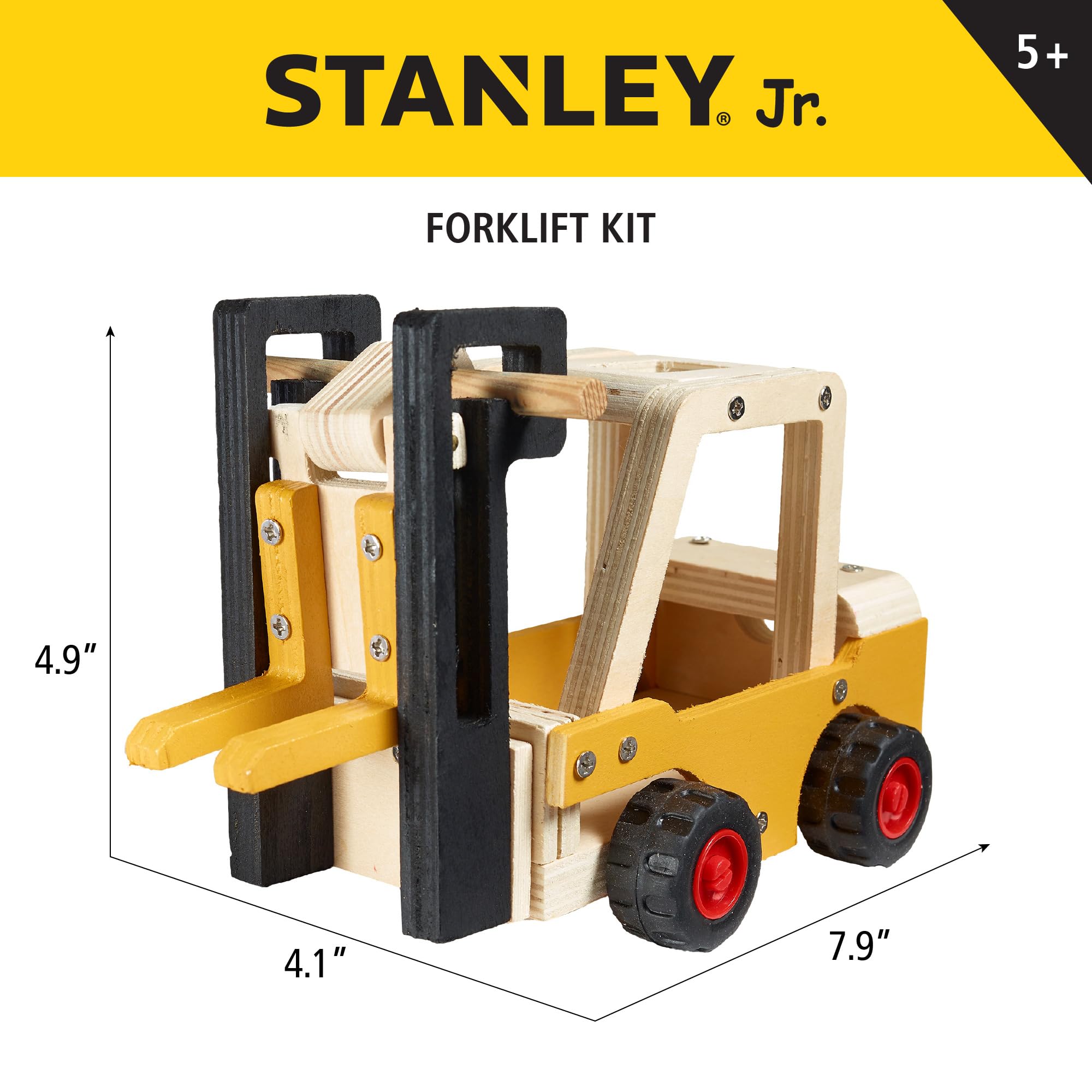 STANLEY Jr. Red Toolbox Little Lifters Forklift Fun Build & Play Set: DIY Kit for Ages 3+ 4