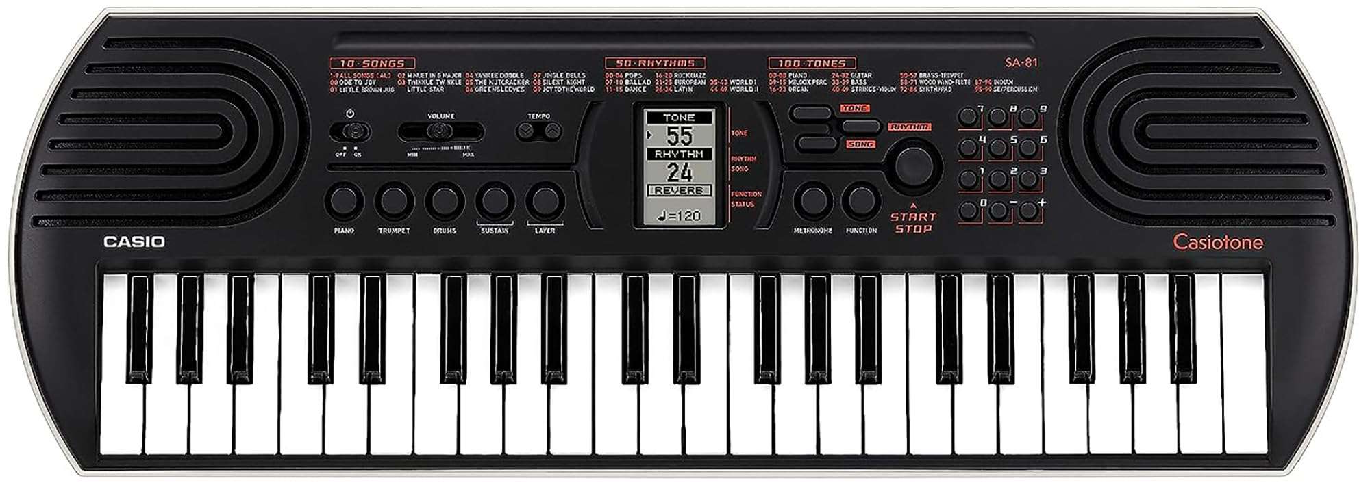 Casio SA-76 Mini Keyboard Bundle with Power Supply, Removeable Stickers, Instructional Book, Austin Bazaar Instructional DVD, and Polishing Cloth 2