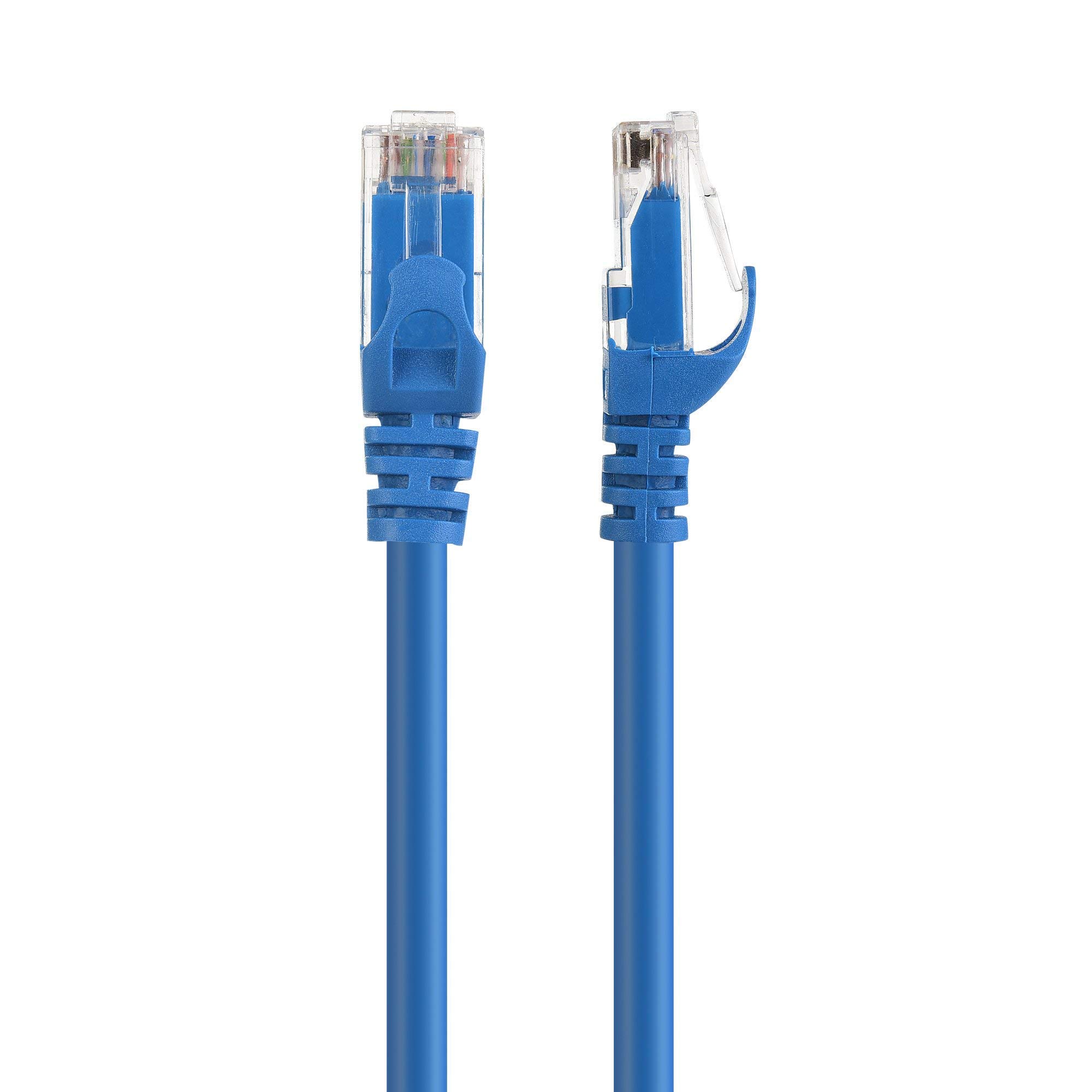Cable Matters Snagless Cat6 Ethernet Cable (Cat6 Cable, Cat 6 Cable) in Blue 20 ft & Cat6 Flat Ethernet Cable in White 50 ft 4