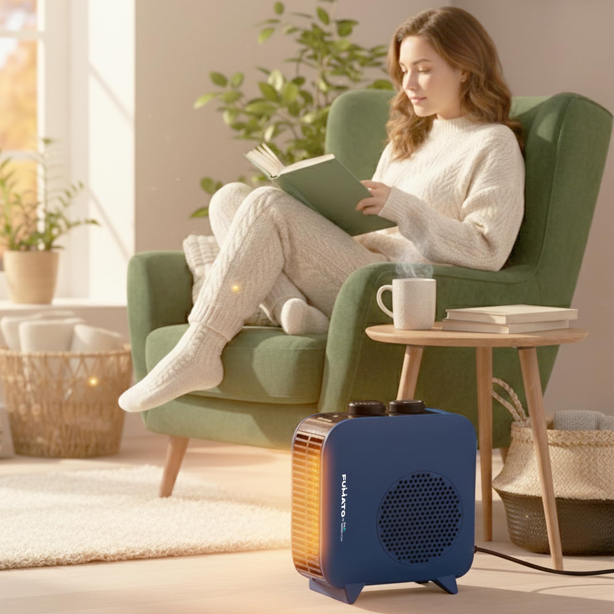 The Better Home Fumato 2000 W Room Heater (Fan-Blower) | Portable Heater for Bedroom & Home | Dual Placement Vertical/Horizontal | Thermal Cut-Out + Fuse Safety | Navy Blue | 1-Year Warranty 6