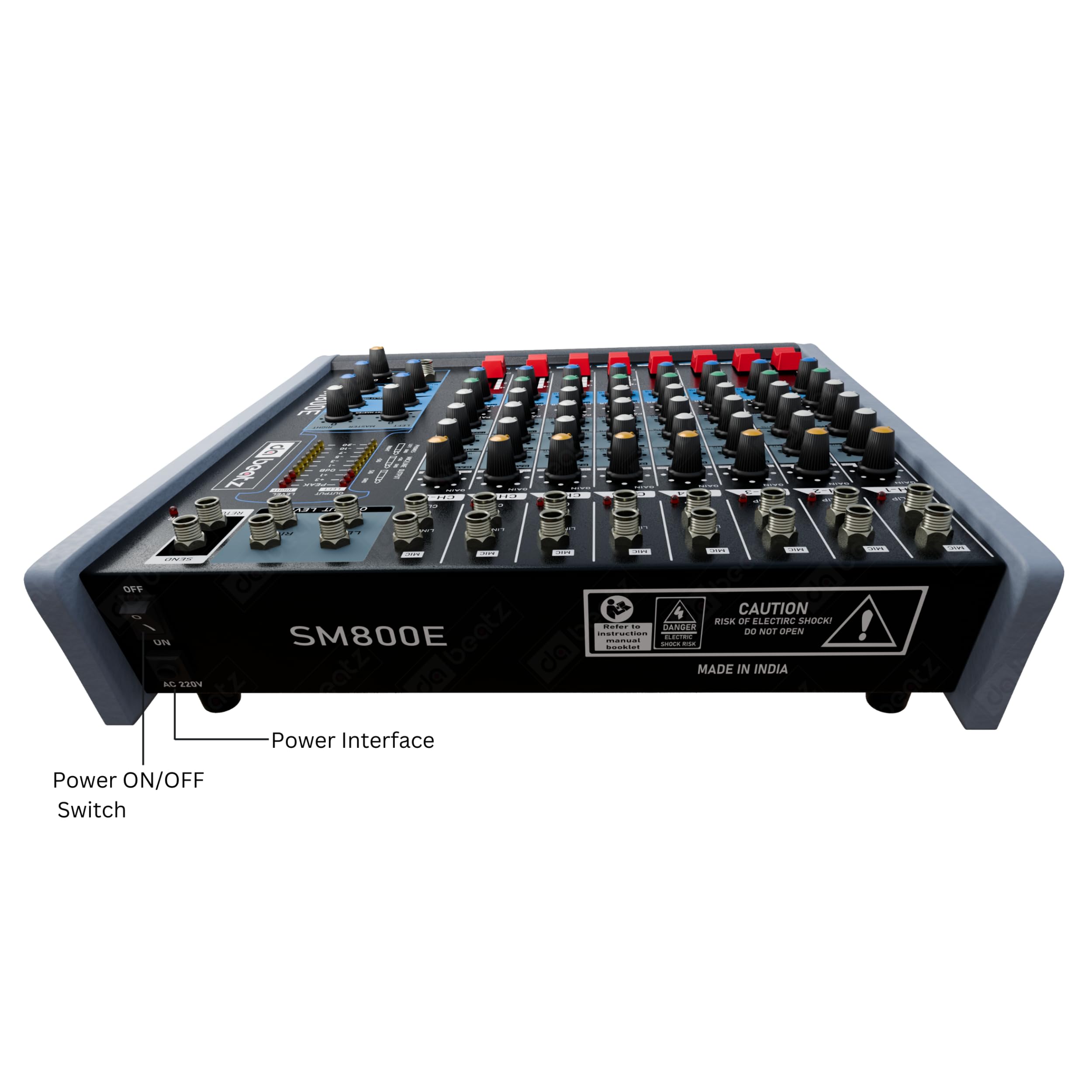 DaBeatz SM800E Professional 8 Channel Audio Mixer, Stereo Echo DJ Sound Mixer for Parties, Stage Effects, Weddings, Karaoke & Studio Recording,Diwali Giving Your Occasion an Impressive Output 6
