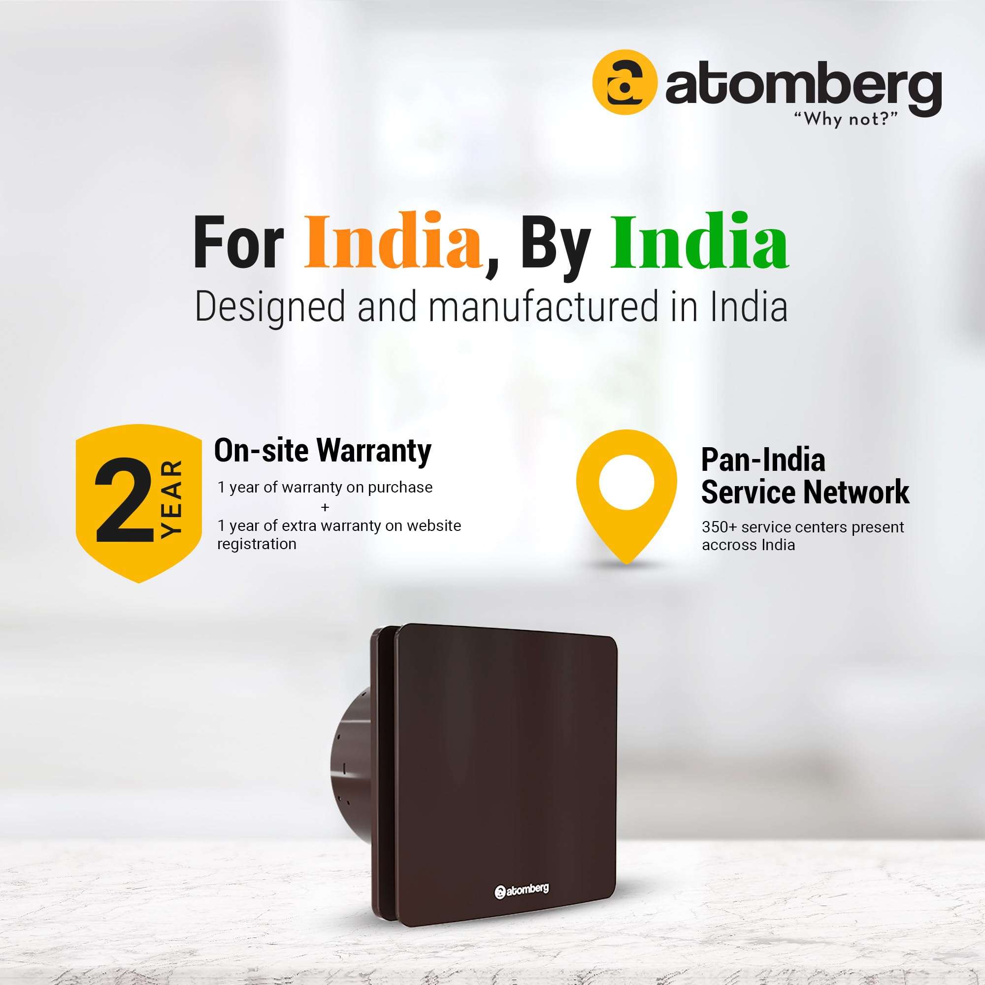 atomberg Studio Exhaust 150mm | Suitable for Bathroom, Kitchen | BLDC Motor | Easy to Clean | 1+1 Year Warranty (Gloss Brown) 6