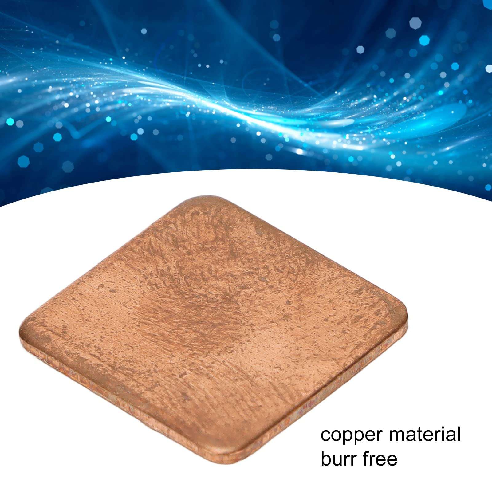 Dilwe 100Pcs Laptop GPU CPU Thermal Heatsink Copper Pad Shim, Copper Pad Shims Thermal Kit, Pure Copper Heatsink Plate Cooler for PC Laptop IC Chips CPU VGA M.2 SSD(15x15x1.8mm) 6