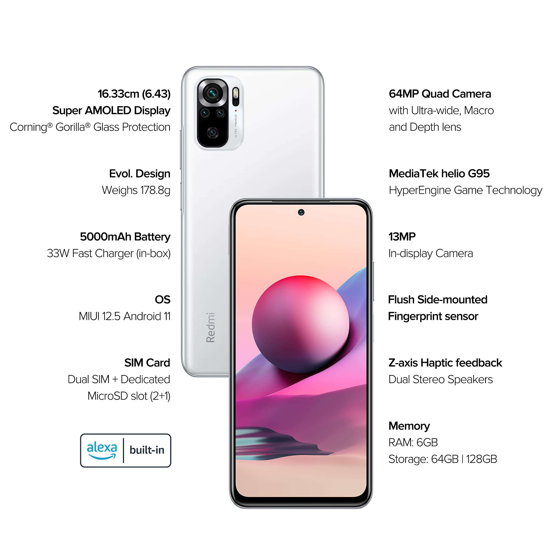 Redmi Note 10T 5G (Metallic Blue, 6GB RAM, 128GB Storage) | Dual 5G | 90Hz Adaptive Refresh Rate | MediaTek Dimensity 700 7nm Processor | 22.5W Charger Included 3
