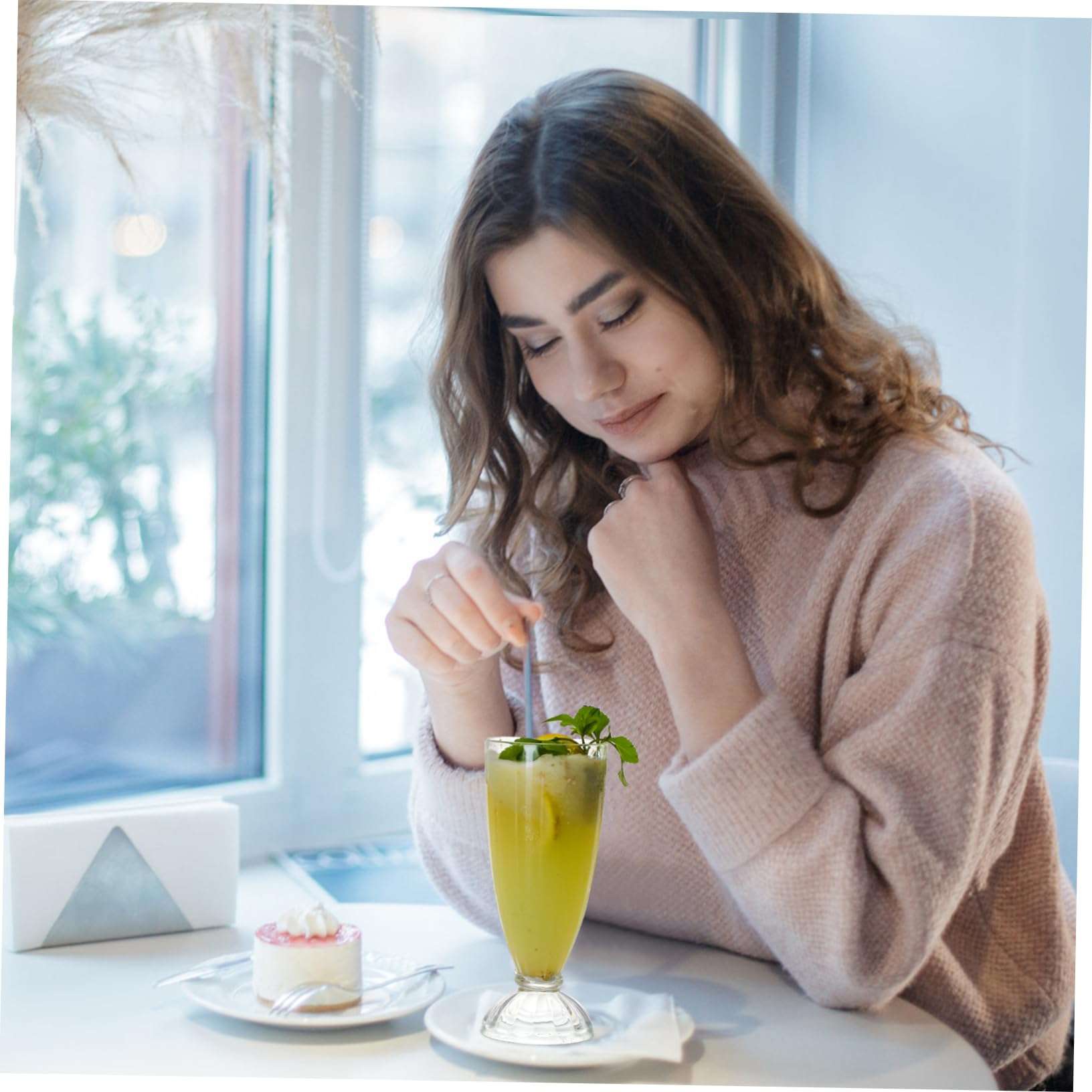 CATIEBYE Unbreakable Smooth Rim Acrylic Milk Mug 425ml 2 Pack for Drinks Cocktails 3