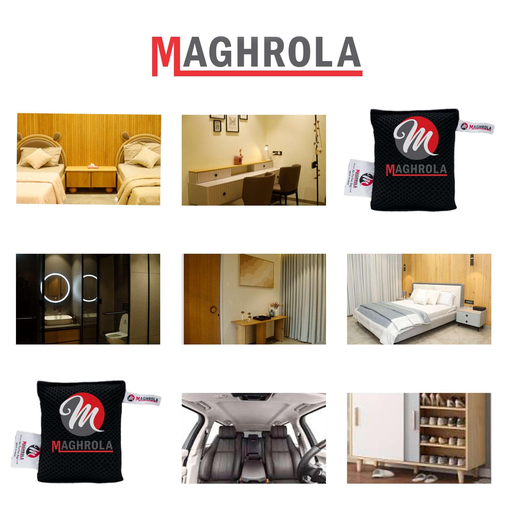 MAGHROLA Non Electric Air Purifier Natural Activated Coconut Charcoal Bag,Dehumidifier & Air Purifier For Car,Home Air Purifier and Freshener for Refrigerator, Shoes,Car,Wardrobe,Kitchen [ 250gm ] 4