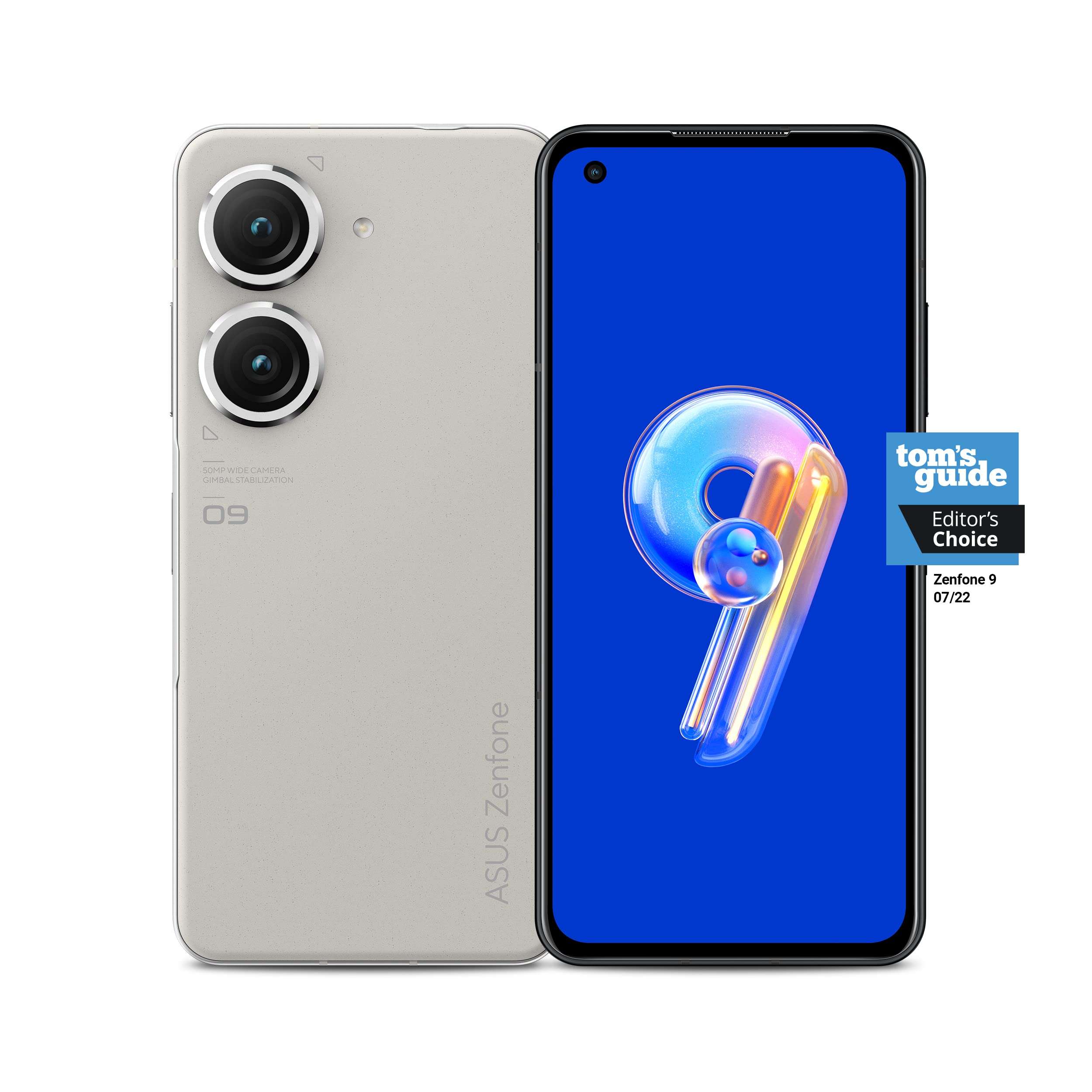 ASUS ZenFone 9 Cell Phone, 5.9” FHD+ 2400x1080 AMOLED 120Hz, IP68, 4300mAh Battery, 50MP/12MP Dual Camera, 12MP Front, 8GB RAM, 256GB, 5G LTE Unlocked Dual SIM, White, AI2202-8G256G-WH [US Version] 1