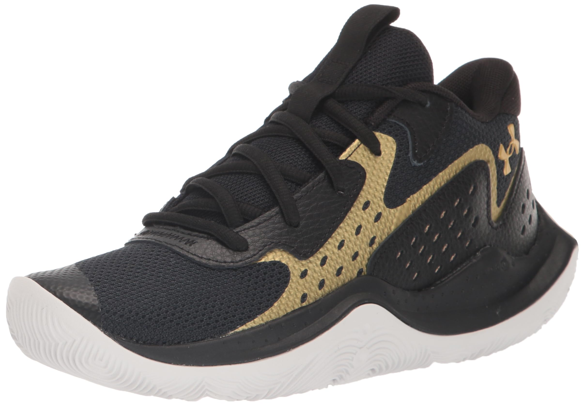 Under Armour Unisex Grade School Jet '23, (002) Black/Black/Metallic Gold, 7, US 1
