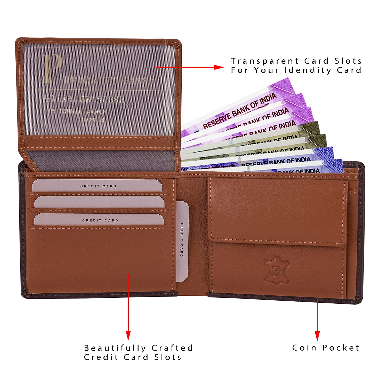 Rigohill Dusky Mens Leather Wallet | Brown/Rust Leather Wallet for Men | RFID Mens Wallet 4