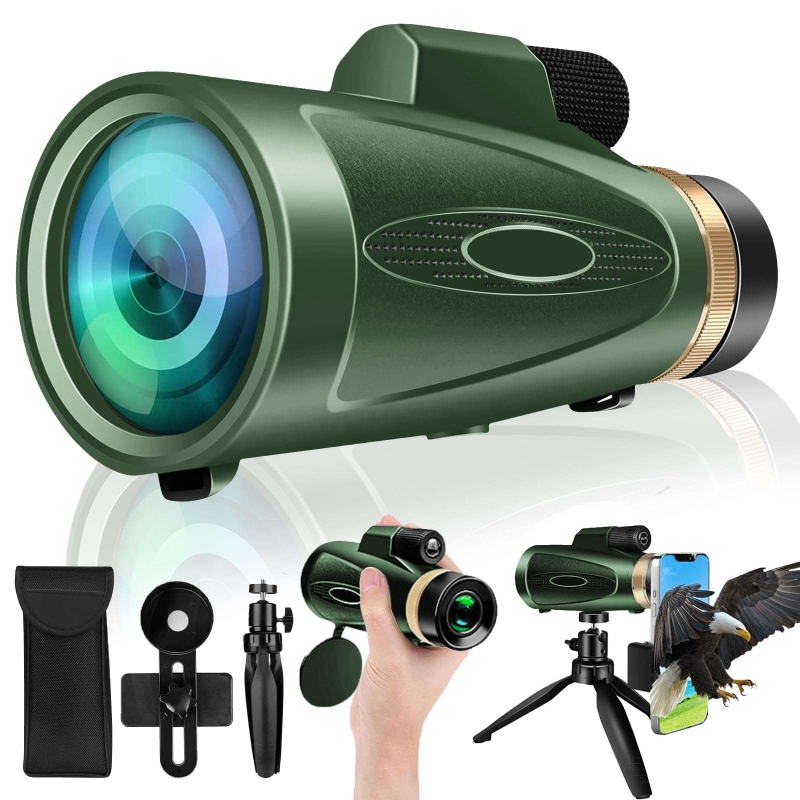 Monocular-Telescope 80x100 HD for Adults Larger Vision Monoculars High Powered Smartphone Monocular for Bird Watching Hunting Hiking Camping Wildlife 1
