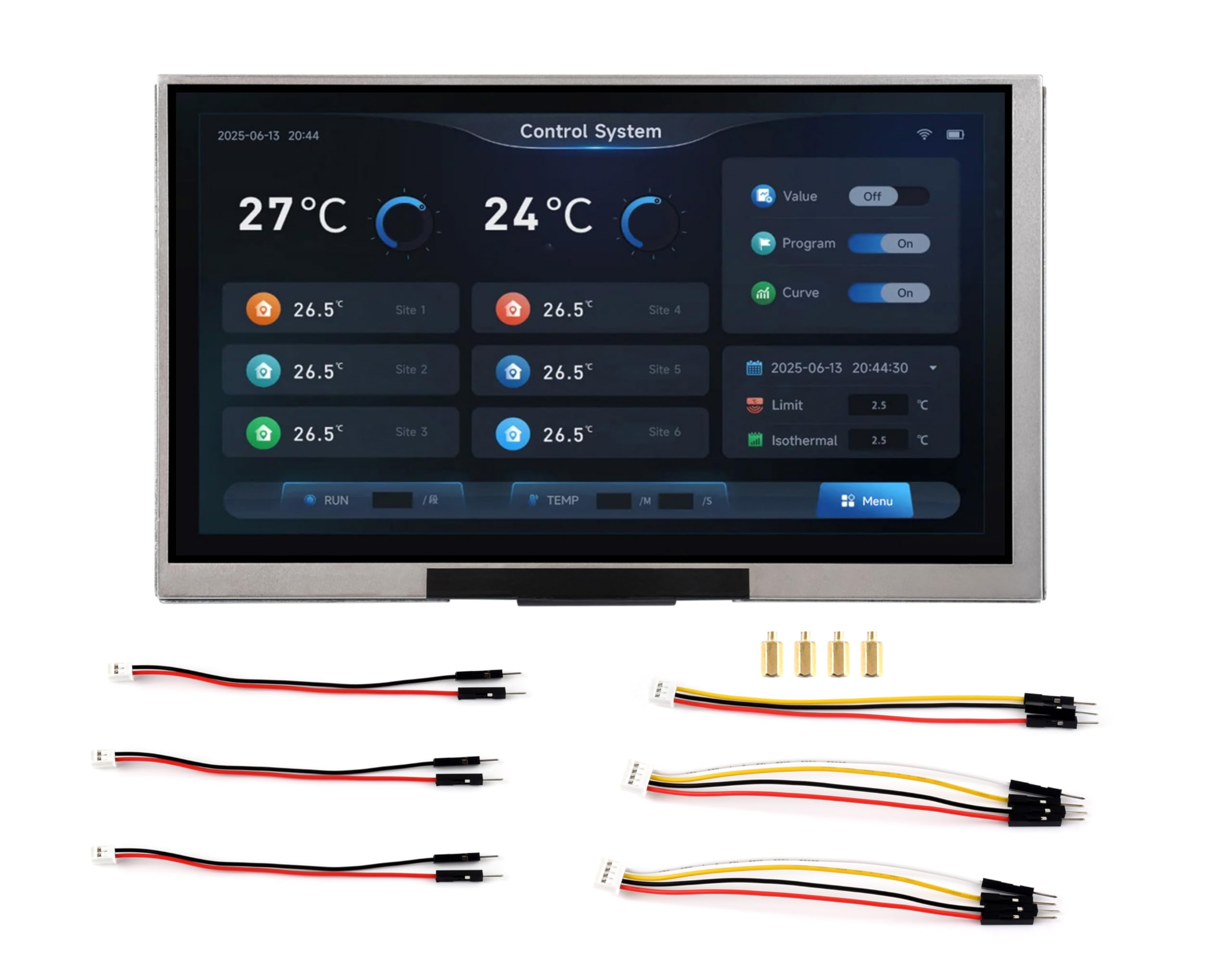 ESP32-S3 7inch Display Development Board, ESP32 with Display 1024×600, 32-bit LX7 Dual-Core Processor, Supports WiFi & BT, with Onboard Antenna, Backlight Adjustable, Multiple Peripheral Interfaces