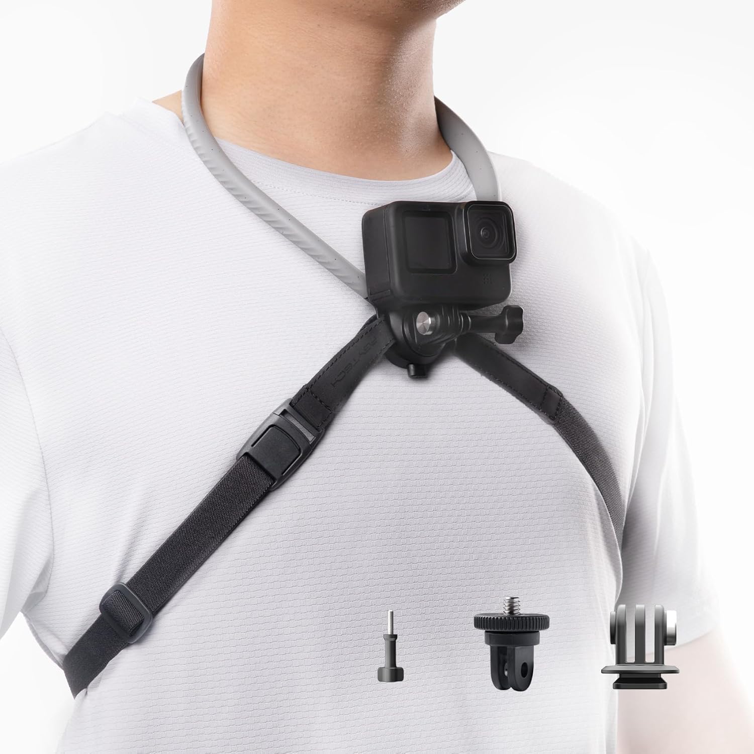 PGYTECH CapLock POV Neck Mount for DJI OSMO Action 5 Pro/4/3, for Gopro Hero 13/12/11/10, for OSMO Pocket, Hand Free Video Vlog Necklace Lanyard Body Chest Strap Attachment for Insta360 Action Camera 1