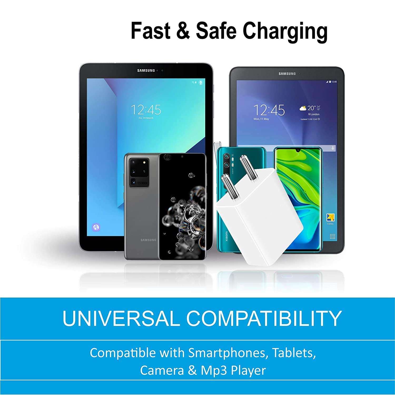 K N DIGITAL Fast Charger for Letv Le 1s Charger Adapter Wall Charger | Type-C Charger Cable Fast Charging Mobile Charger | Fast Charger | Android Charger with 1 Meter USB Type-C Charging Data Cable (2.1 Amp,ZRR3, White) 5