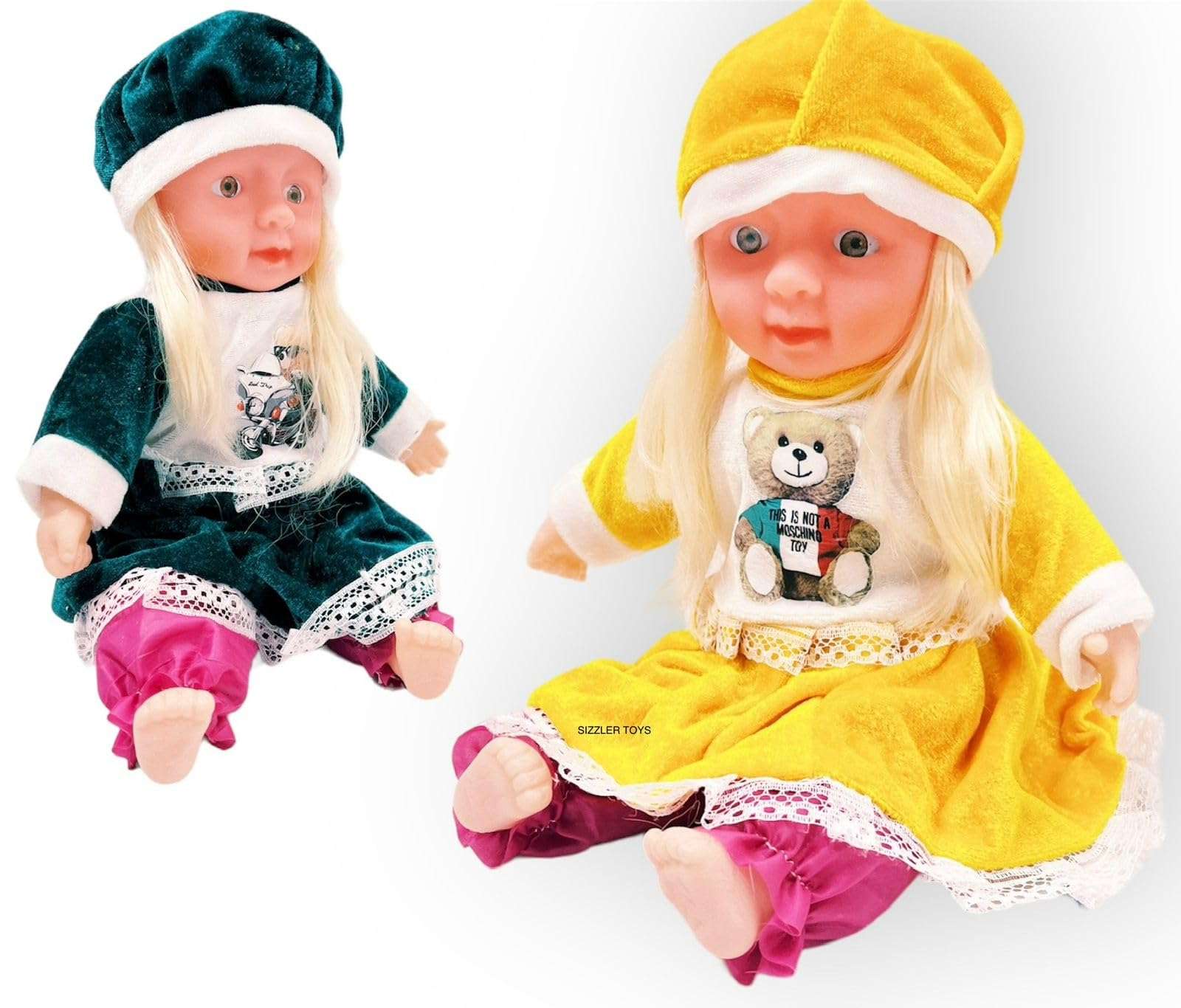 SIZZLER TOYS Present Cute Soft Squishy Musical Little Baby gudiya in Baby Dress (Multicolours)(Small Size) ha ha ah Sound (Sweet Doll) 4