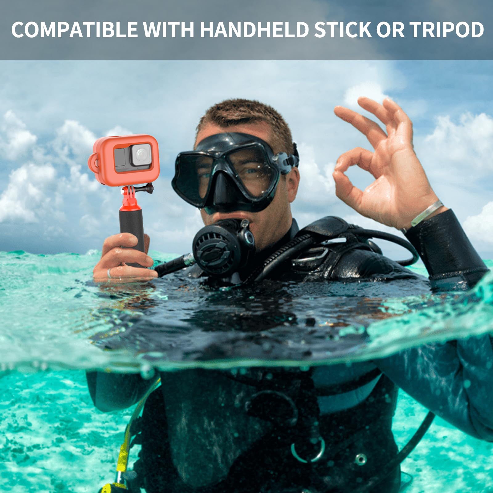 Diving Floaty Protection Case for Insta360 Ace Pro 2 Action Camera,EVA Floating Case with Adhesive Safety Buckle Anchor,Screw for Surfing,Wakeboarding and Other Sports 6