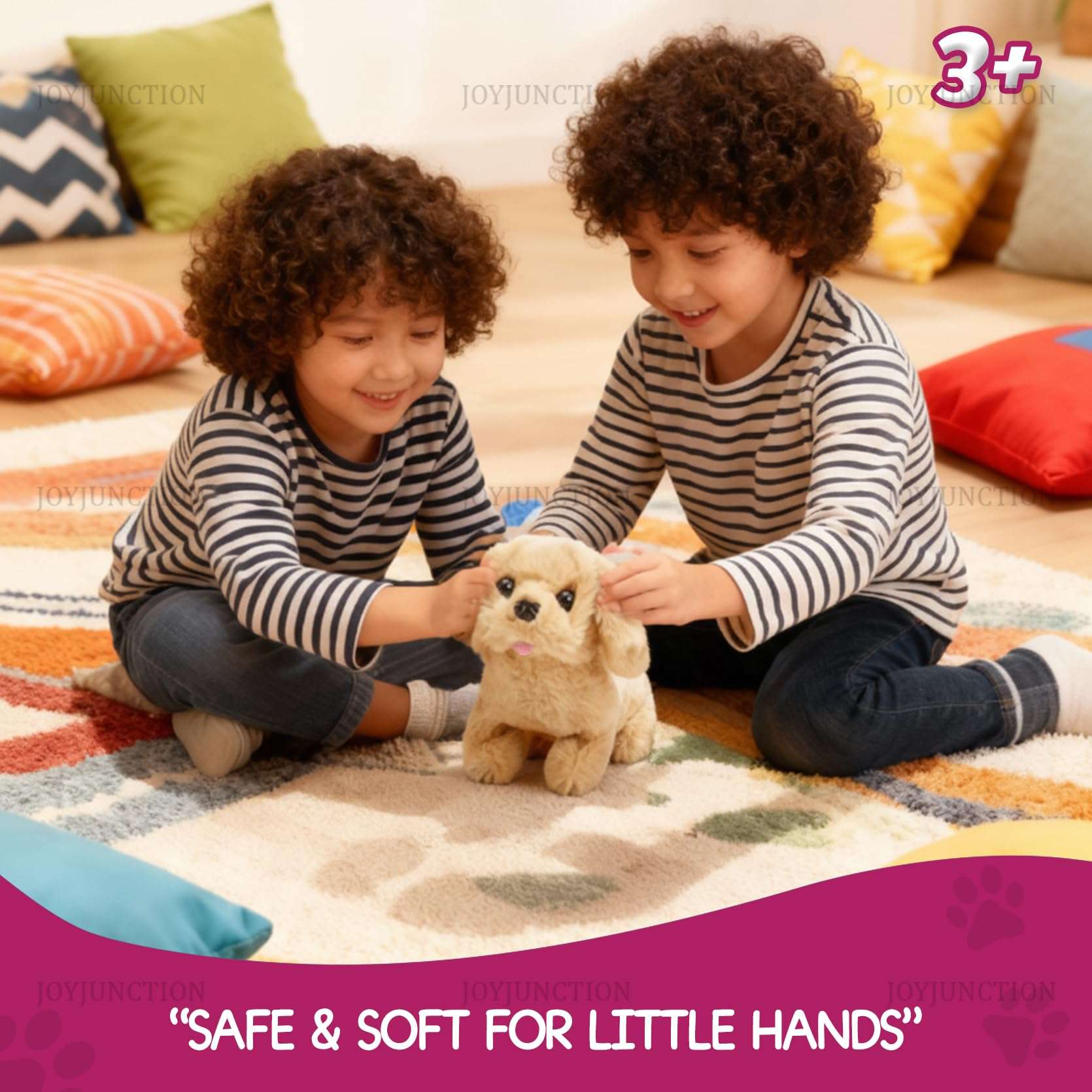 JOY JUNCTION Cute Plush Puppy Toy| Soft & Interactive Battery Operated Puppy Toy| Walking, Barking & Tail Wagging Realistic Cute Dog Pet for Kids | Birthday Gift for Babies 6