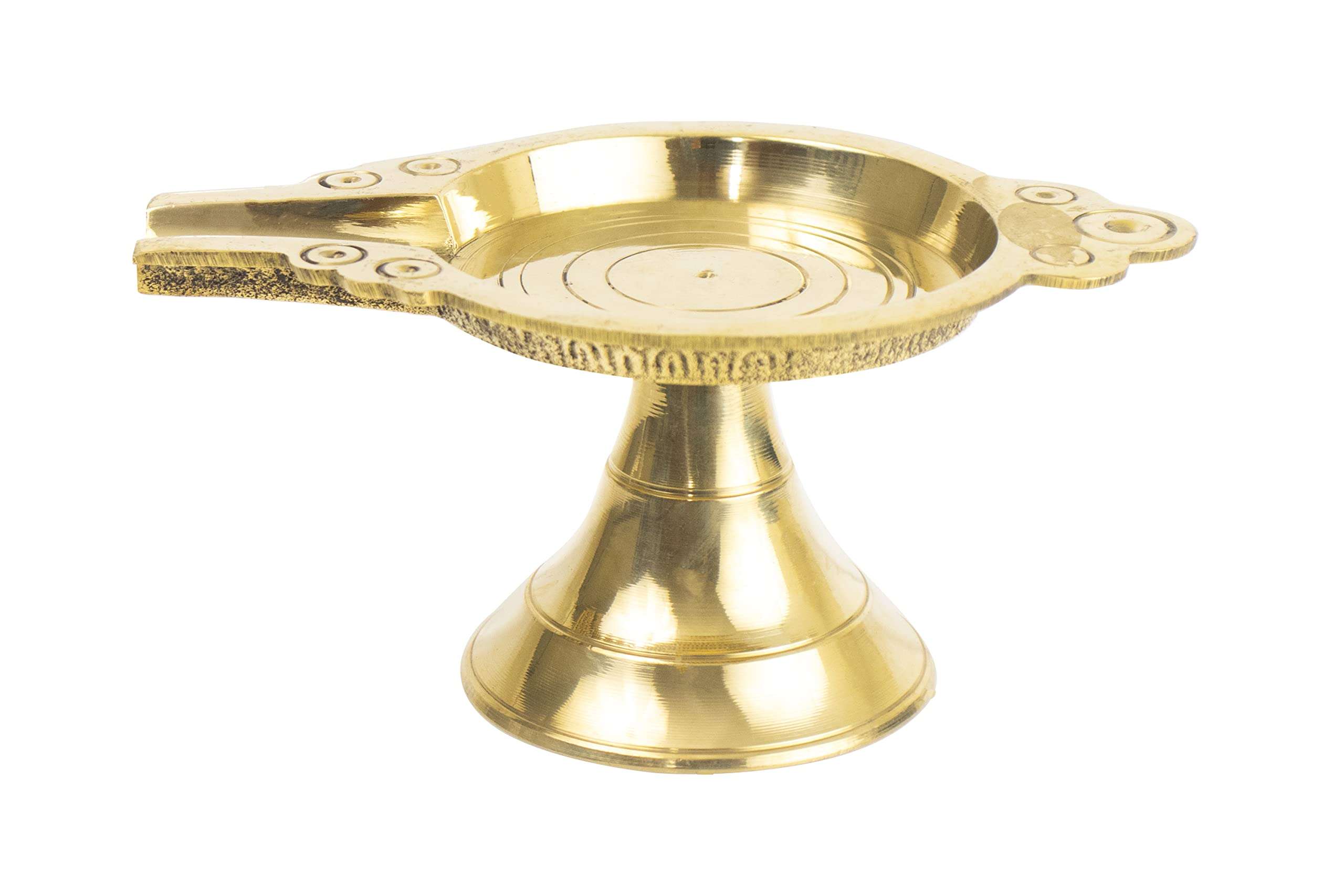 Putrika Brass Abhishek Patra Plate Tray | PurnaPatra Stand | chowki stool for God Idols Tirumanjana Plate Stand |Somasutra Peetam mandir – 6.5 CM diameter 3