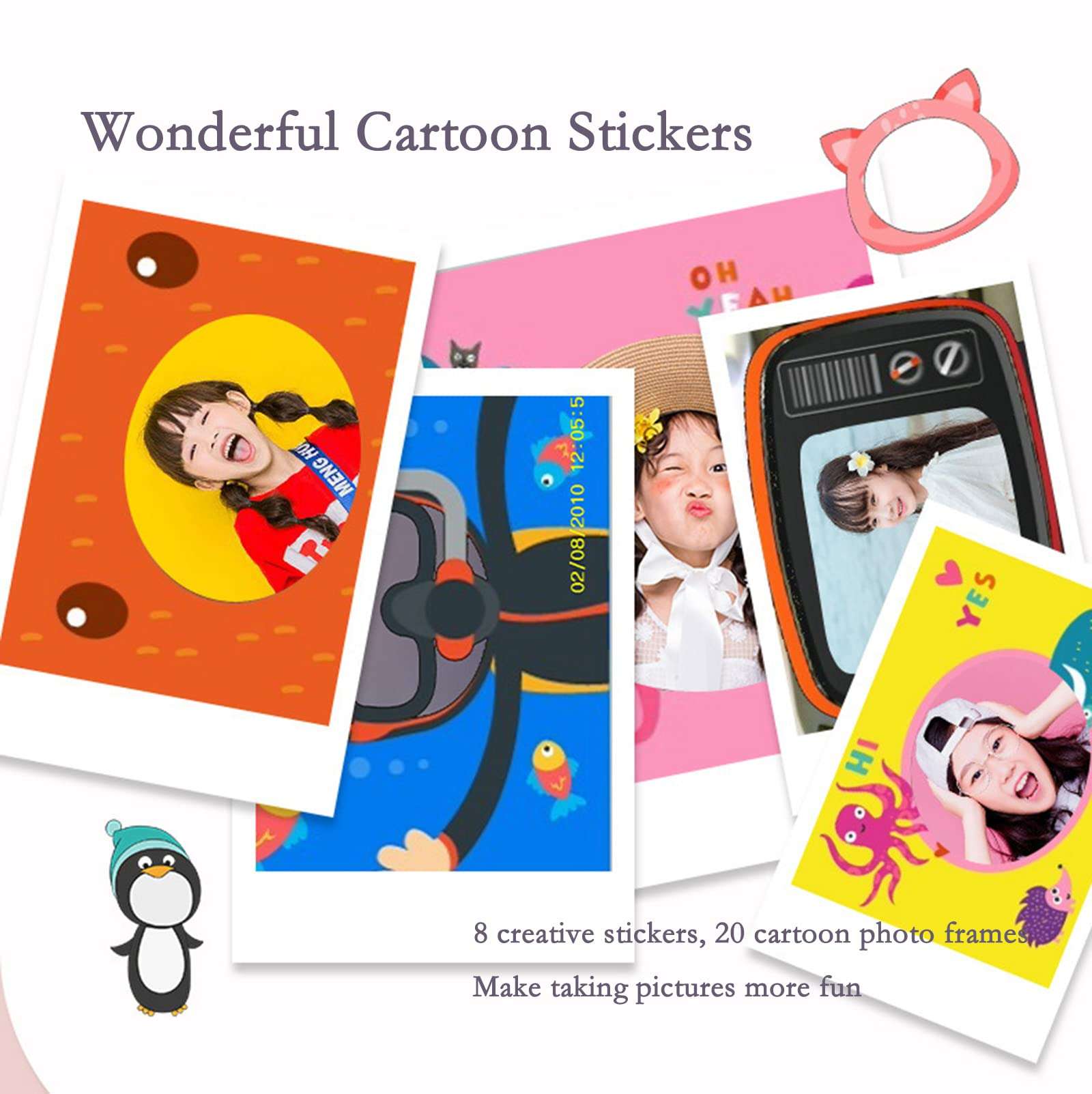 SLSFJLKJ Video Camera for Children with Fun Games, Kids Digital Camera with Special Effects, Rechargeable Battery, Ideal for Boys and Girls Age 3 4 5 6 7 8 9 10 Year Old (Blue Cow 32G) 4