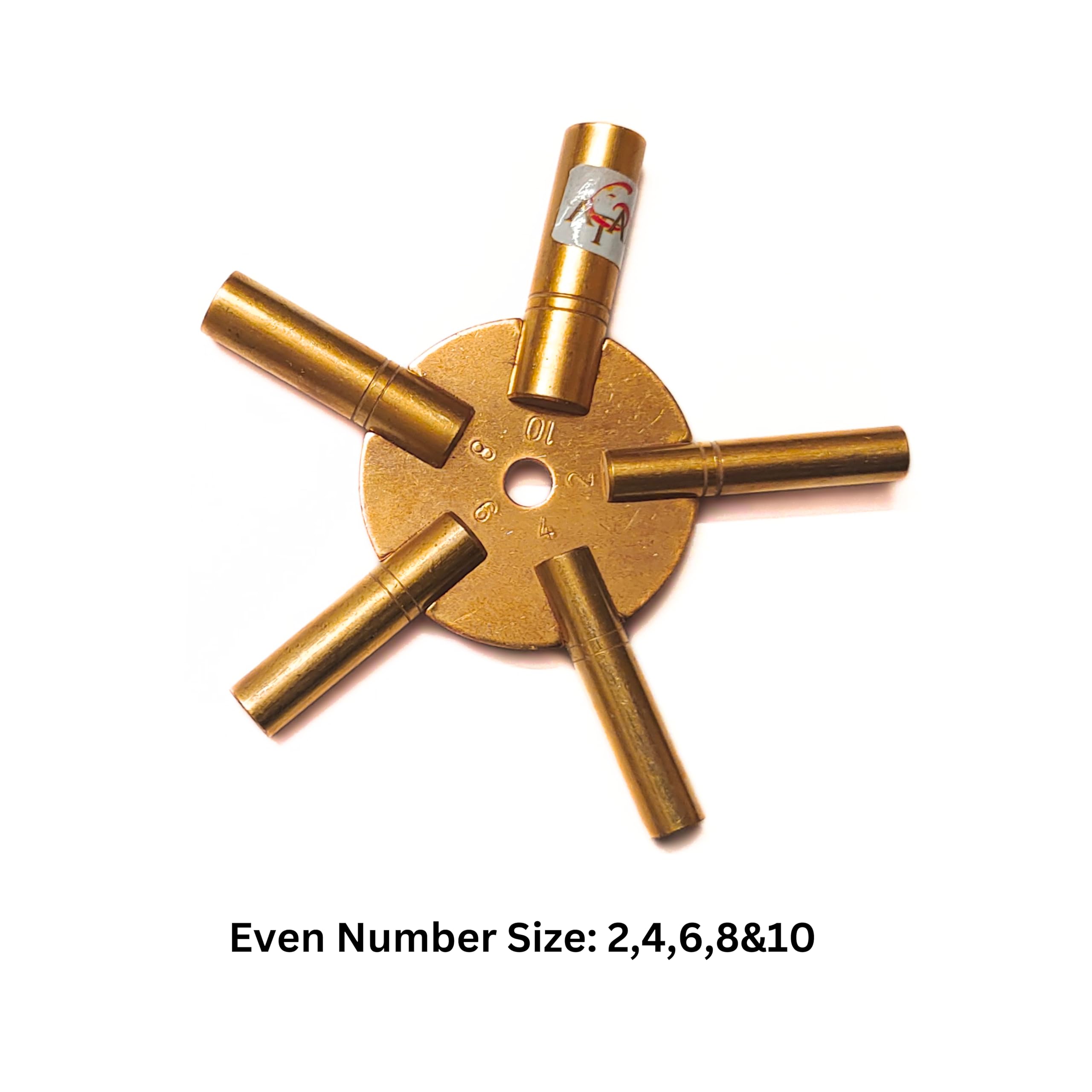 ATAR Clock Winder Winding Set of 2 Key Brass Even & Odd Numbers Tool Universal Mantle 5 Prong (ATCW1 + ATCW2) 4