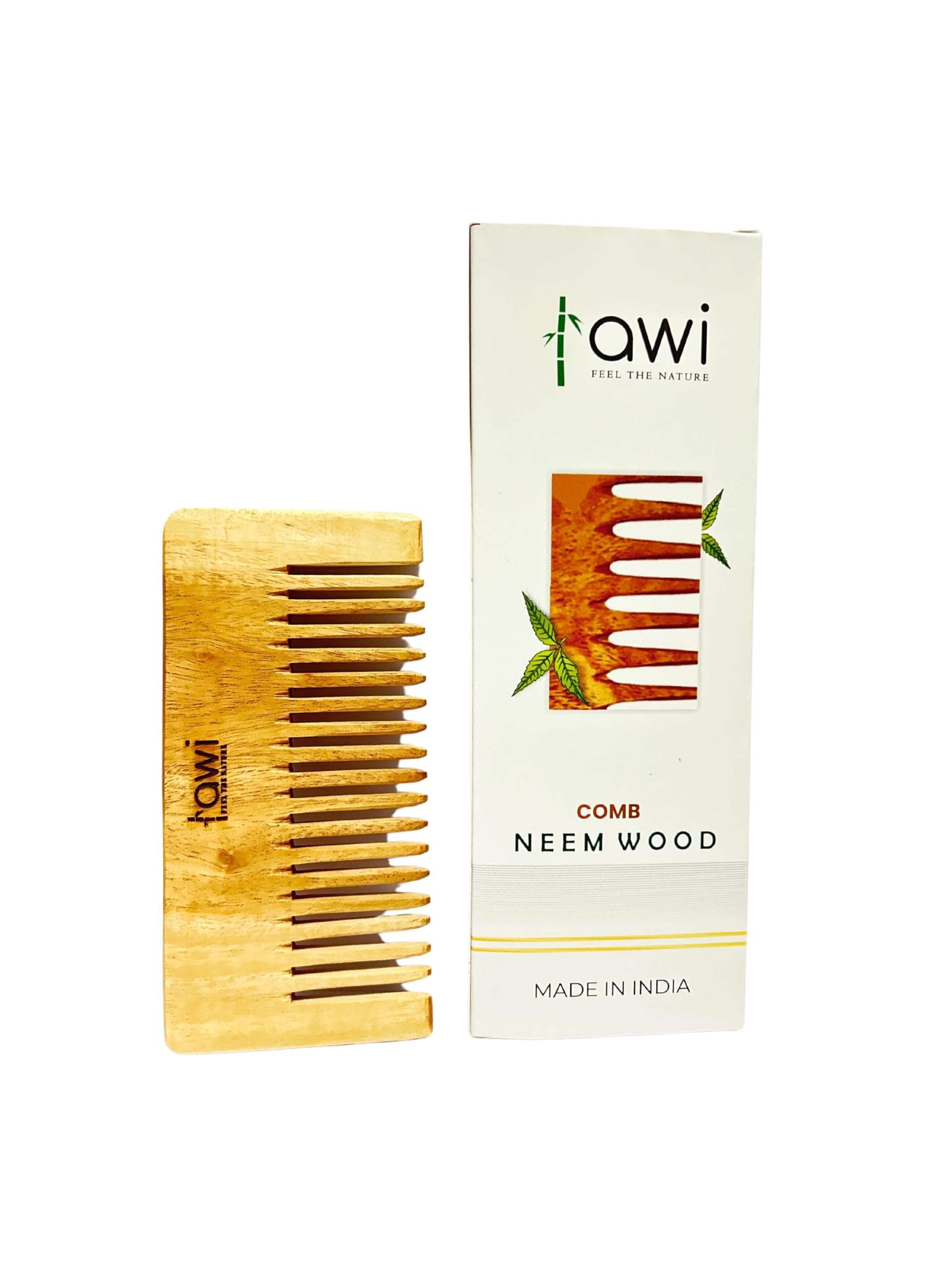 Awi Kacchi Neem Wooden Comb - Soaked In Neem Oil For Multi-Actions - Detangling, Frizz Control & Shine,Suited for Hair Growth, Hair fall & Dandruff Control For All Hair Types 6