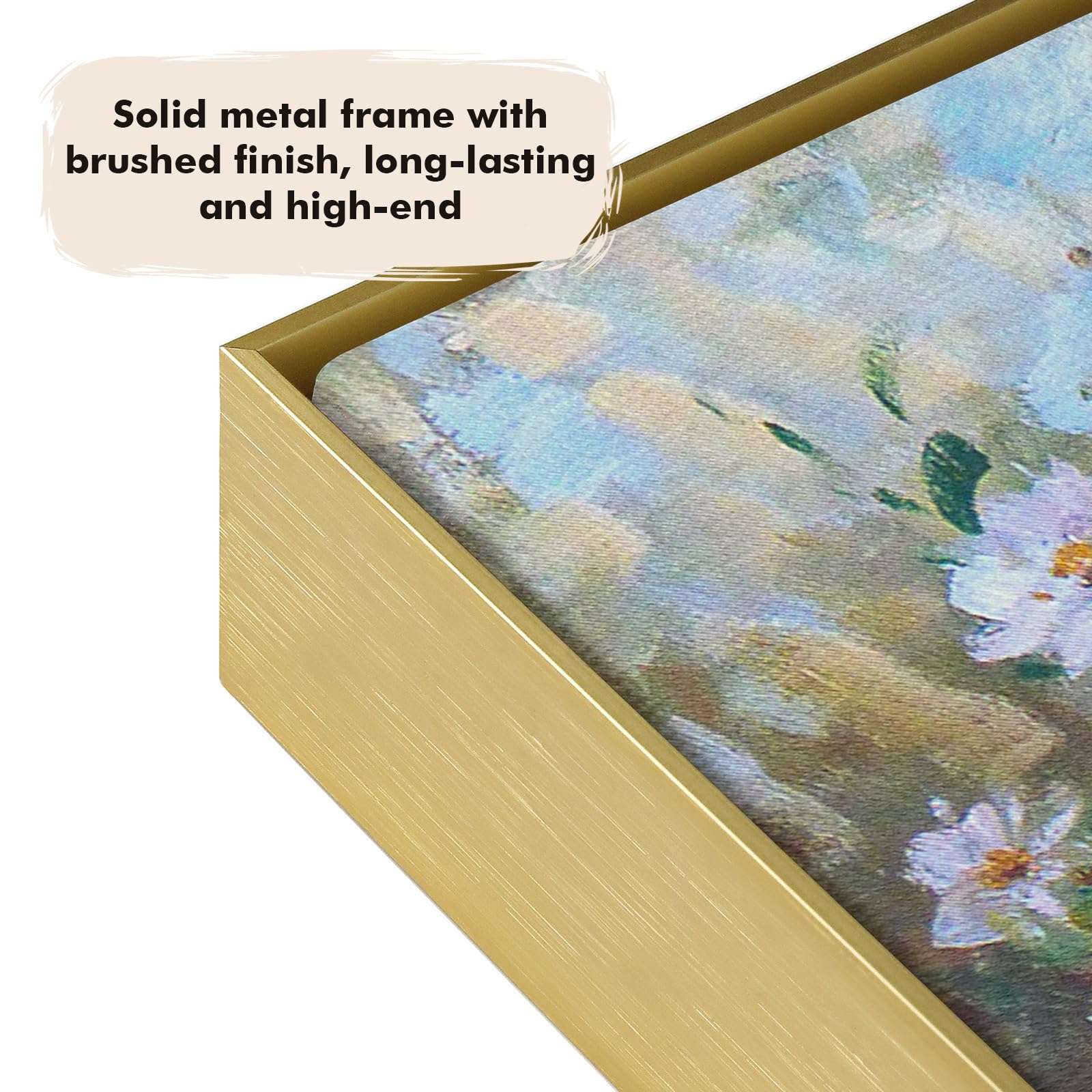 FOLKOR 1.5” Deep Frame for 36x60 Canvas Paintings, DIY Metal Floating Frame with 1.5” Deep for Artists Designers Landscape Portrait Artwork, Modern Home Office Wall Decor (Gold) 5