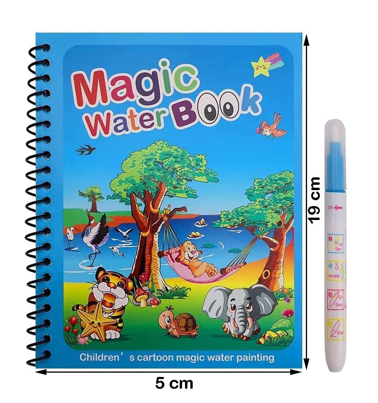 Eco Shopee SHOPPING SIMPLIFIED Magic Water Coloring Drawing Painting Books Doodle Coloring Children Reusable Baby Drawing Book with Pen MWB1 (Pack of 9) 3