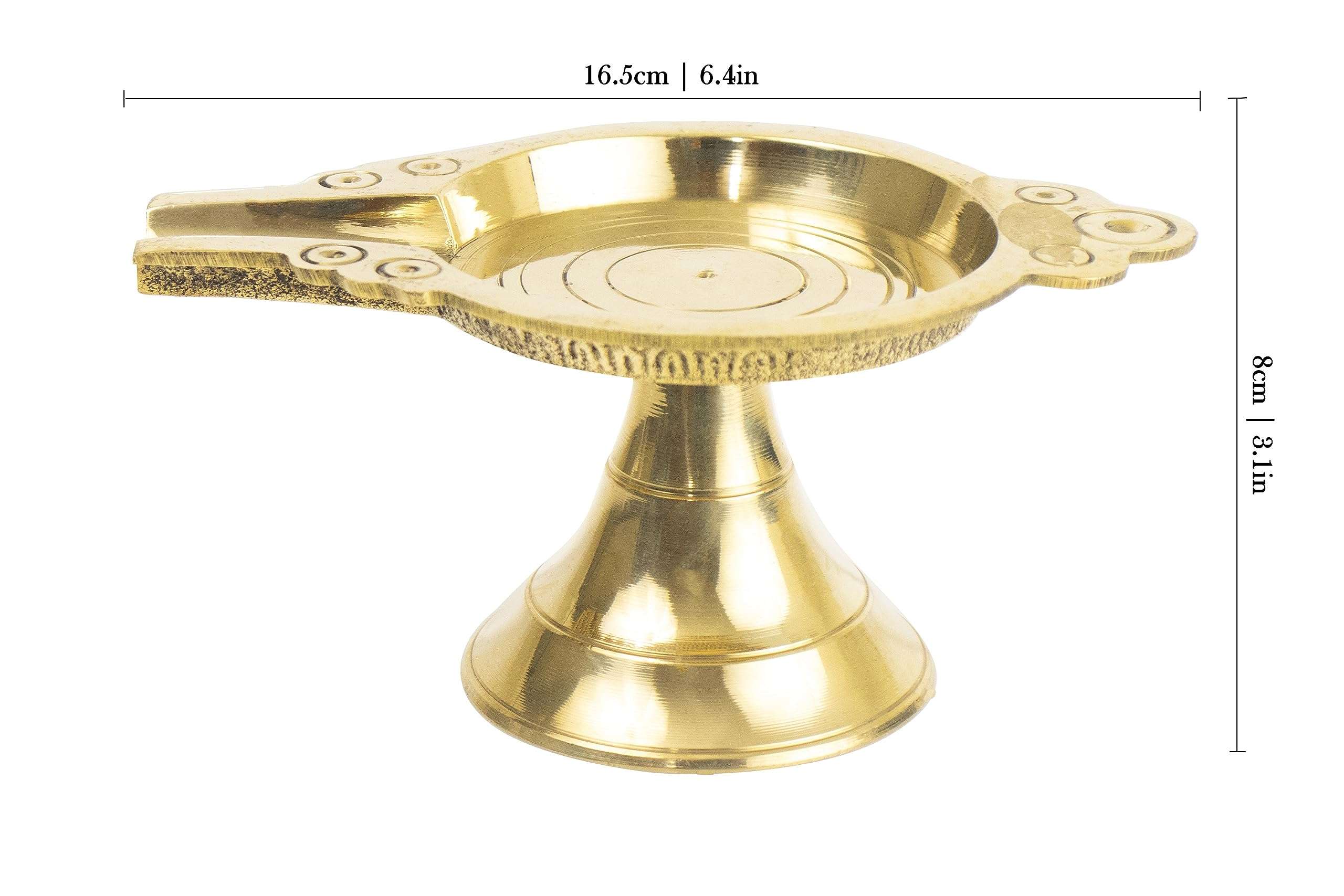 Putrika Brass Abhishek Patra Plate Tray | PurnaPatra Stand | chowki stool for God Idols Tirumanjana Plate Stand |Somasutra Peetam mandir – 6.5 CM diameter 6
