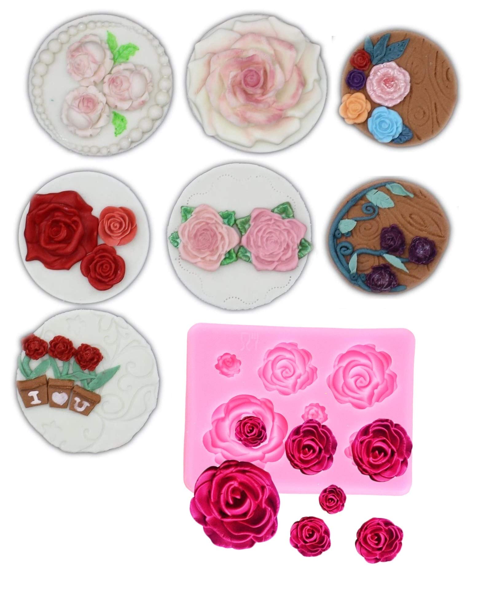 TREXEE Rose Flowers silicone mold Cake Chocolate Mold wedding Cake Decorating Tools Fondant 6