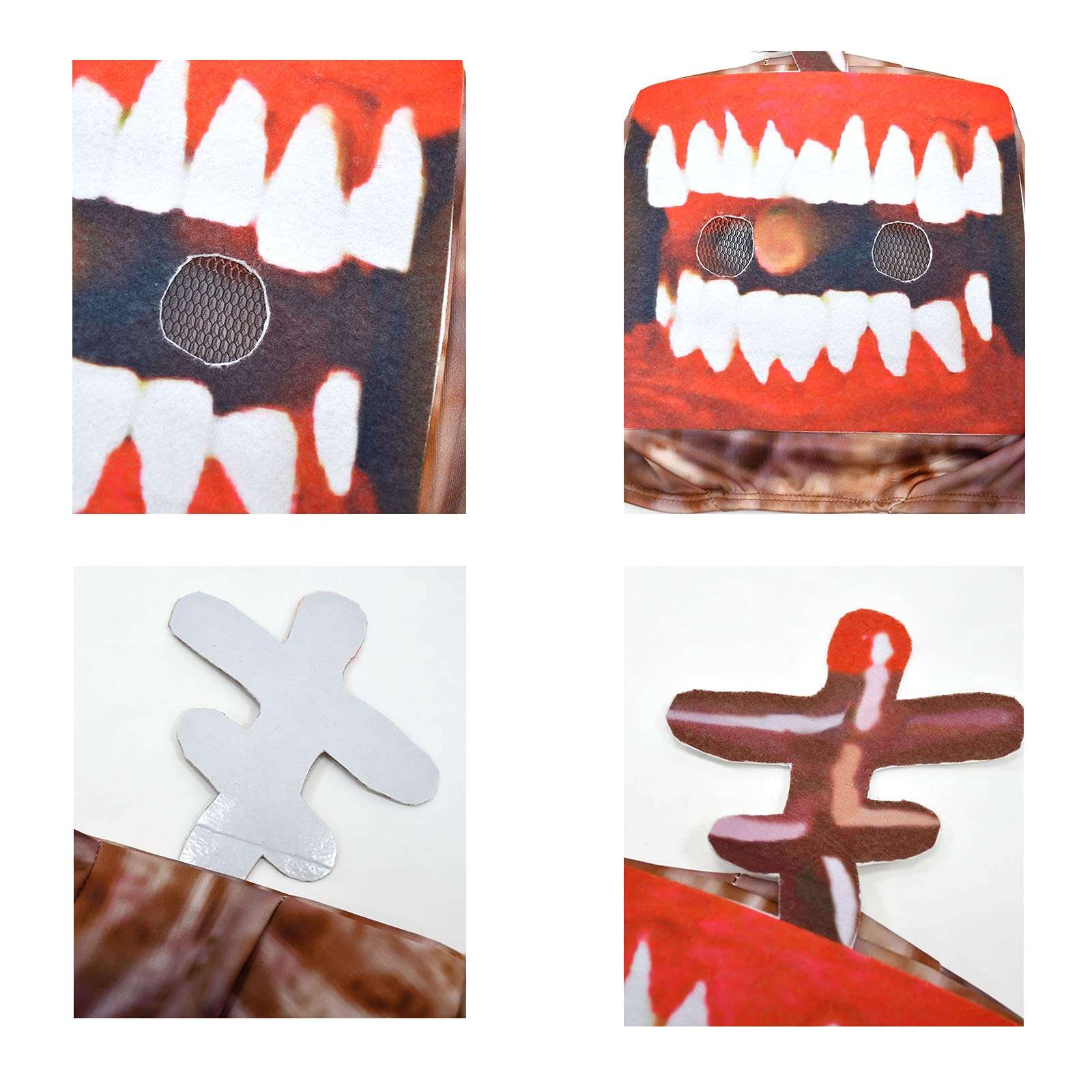 Ubeufun Boys Halloween Cosplay Megahorn Costume Ancestor Siren Head Outfits Creepy SCP Mask Garry's Mod Uniform Megaphone Graphic Dress Up Jumpsuit Cartoon Cat Bodysuit Vestido MH Brown Medium 4