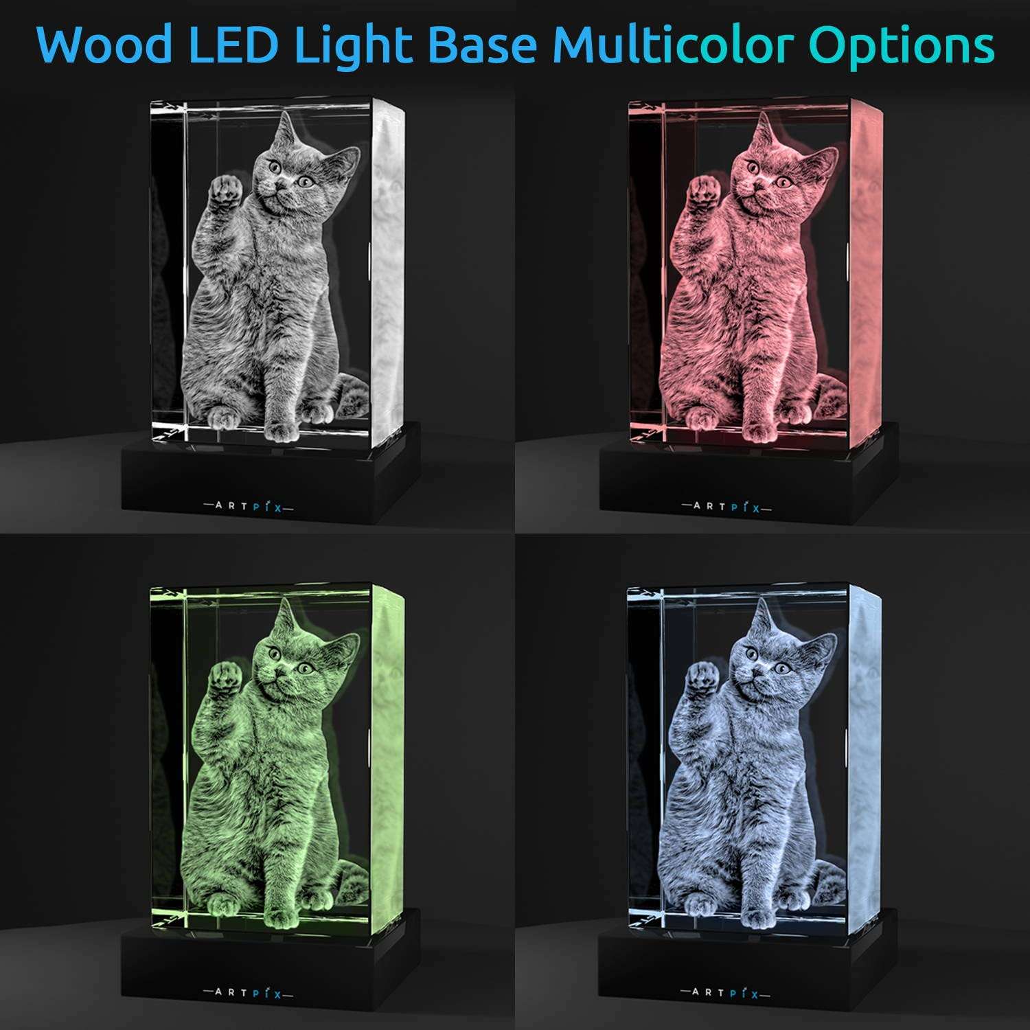 ArtPix 3D Crystal Photo, Valentines Day Gifts for Women, Wife, Men, Her, Him, Great Personalized Customized Gift With Your Own Photo, Custom 3D Etched Engraved, Couples Gifts 5