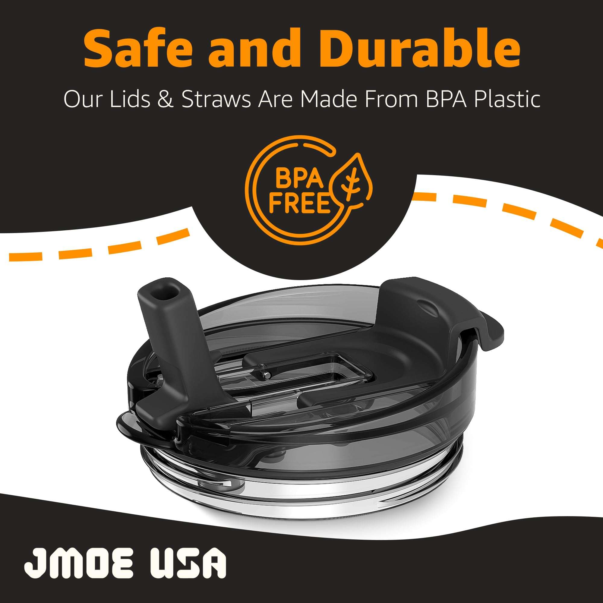 Jmoe USA 40 oz Replacement Lid For Yukon Fit Forty Tumbler With Handle | 2 in 1 Straw Lid | Made of BPA Free Tritan Plastic | 100% Leakproof Design | Dishwasher Safe (2-Pack) 6