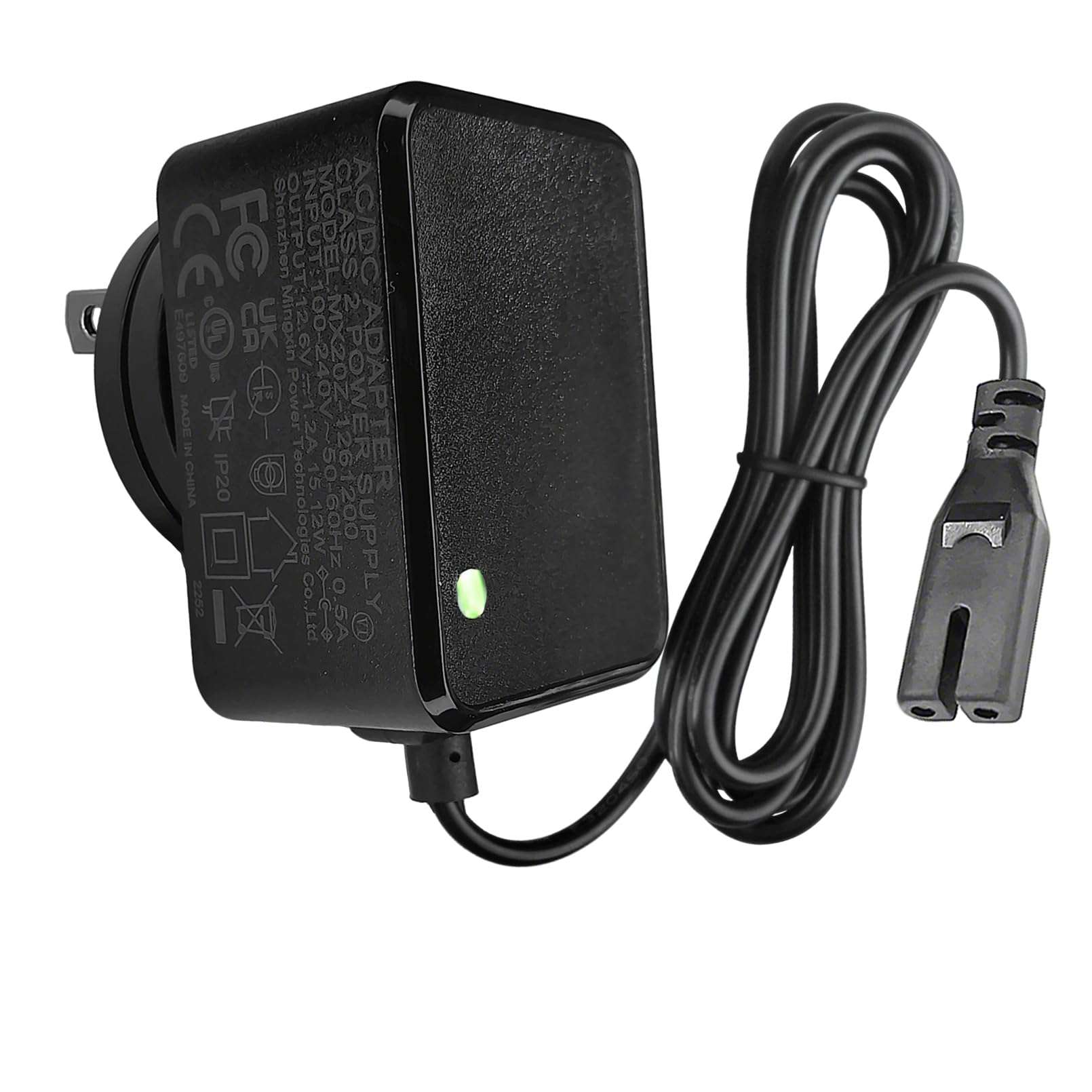 2-Prong 12.6V 1.2A AC/DC Adapter for Hydrus Seauto Roker+ Plus SE PC03 Aiper Scuba SE Grennix RKVC-YC003 G900 G905 Cordless Robotic Swimming Pool Vacuum Cleaner MX20Z-1261200 1A Power Supply Charger 6