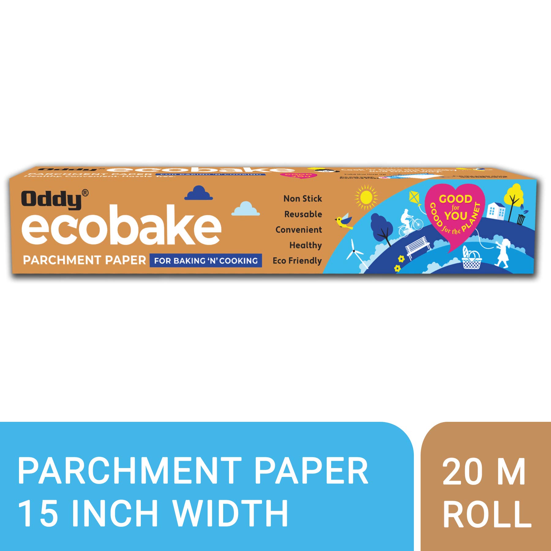 Oddy Uniwraps Ecoback for Baking 'N' Cooking Paper - 380mm x 20Mtrs, White & Oddy Uniwraps Food Wrapping Paper Sheets| 10x12 ", Pack of 100 Sheets 4