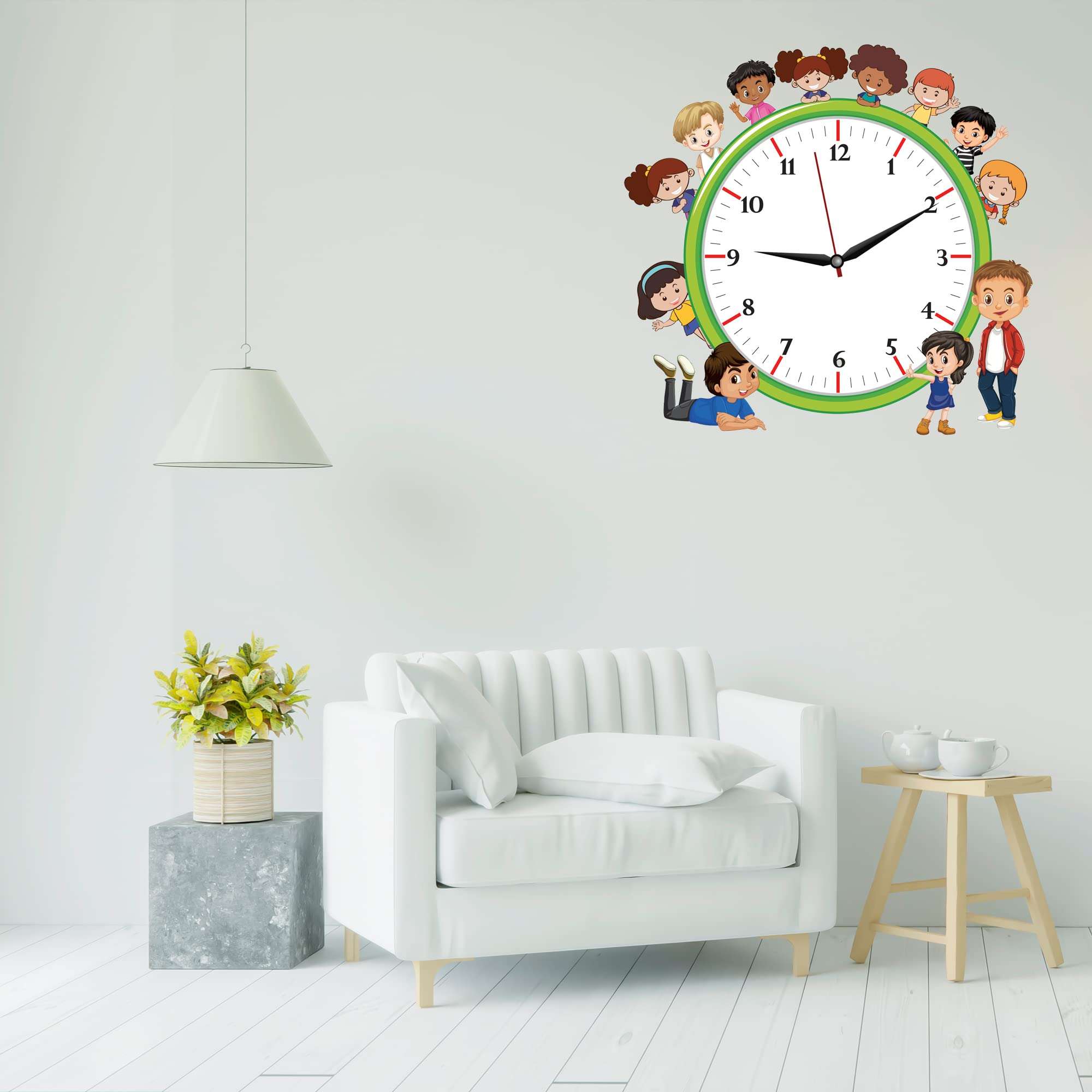 Personalized Vector Illustration Cartoon Kids Wall Clock for Gifting Or Home Décor 4