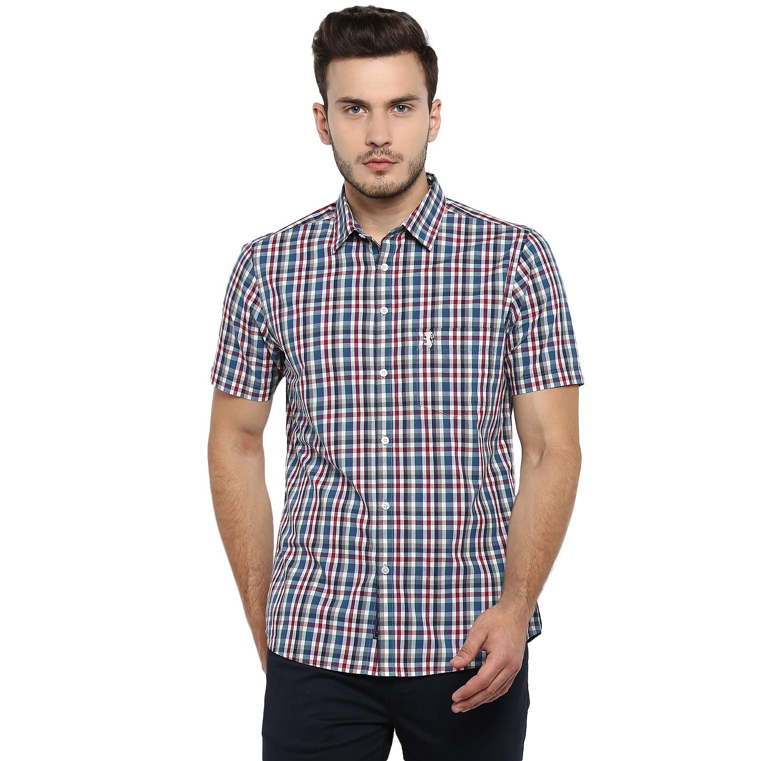 Red Tape Men's Checkered Regular Shirt (RHS0010A_Multicolour 2XL) 1