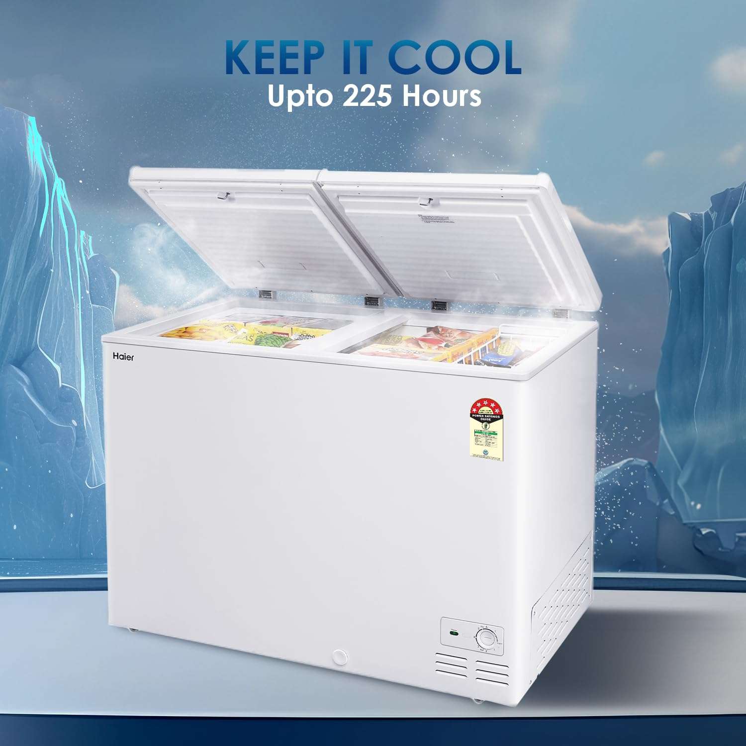 Haier 788 Ltr-5 STAR Rating, Double Door Convertible Hard Top Deep Freezer with 5 Side Cooling (White, HFC-788DM5) 5