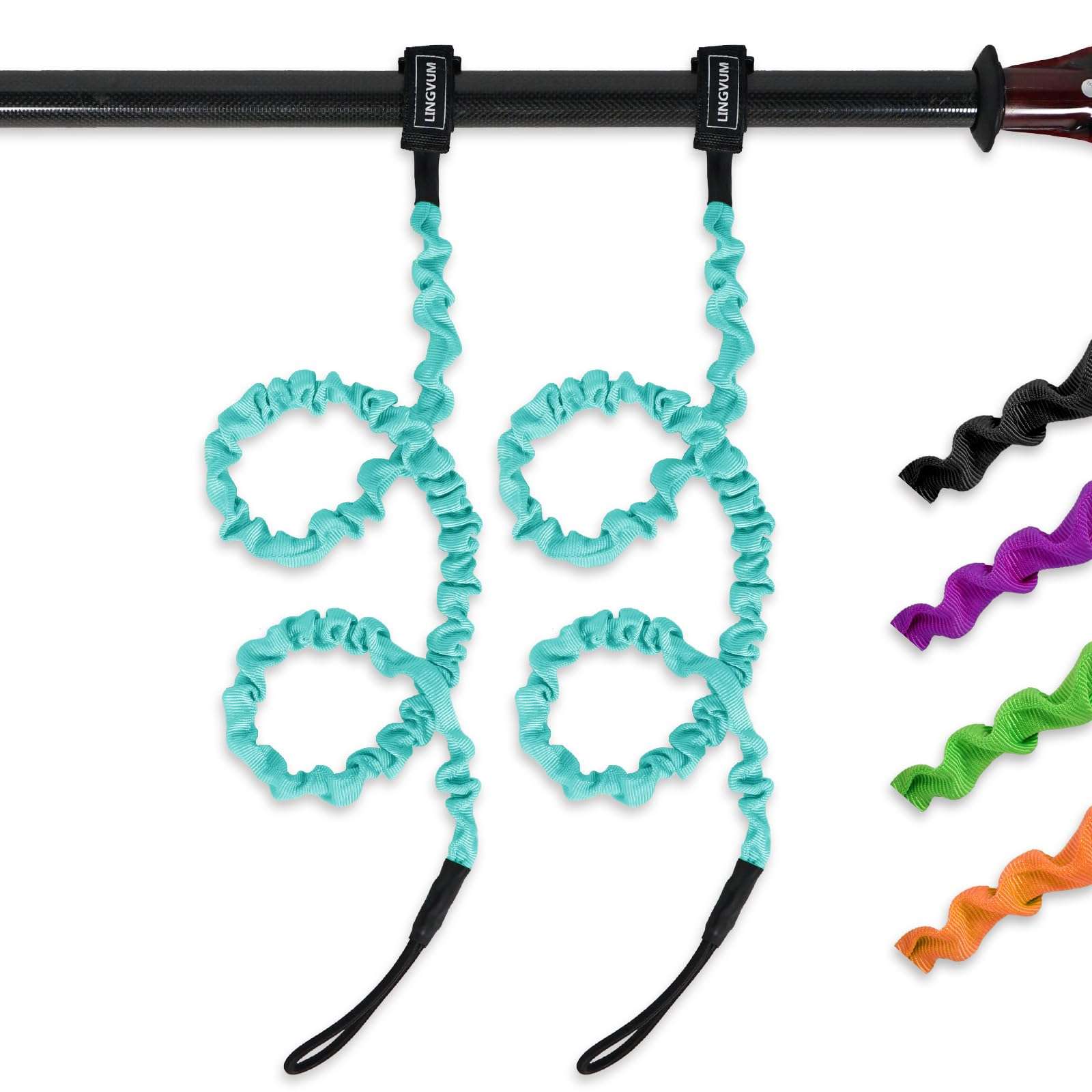 LINGVUM Kayak Paddle Leash Stretchable Paddle Strap Coiled Lanyard Rope for Kayaking Canoing Boating, Fishing Poles Rods, Kayak Paddle Accessories 1